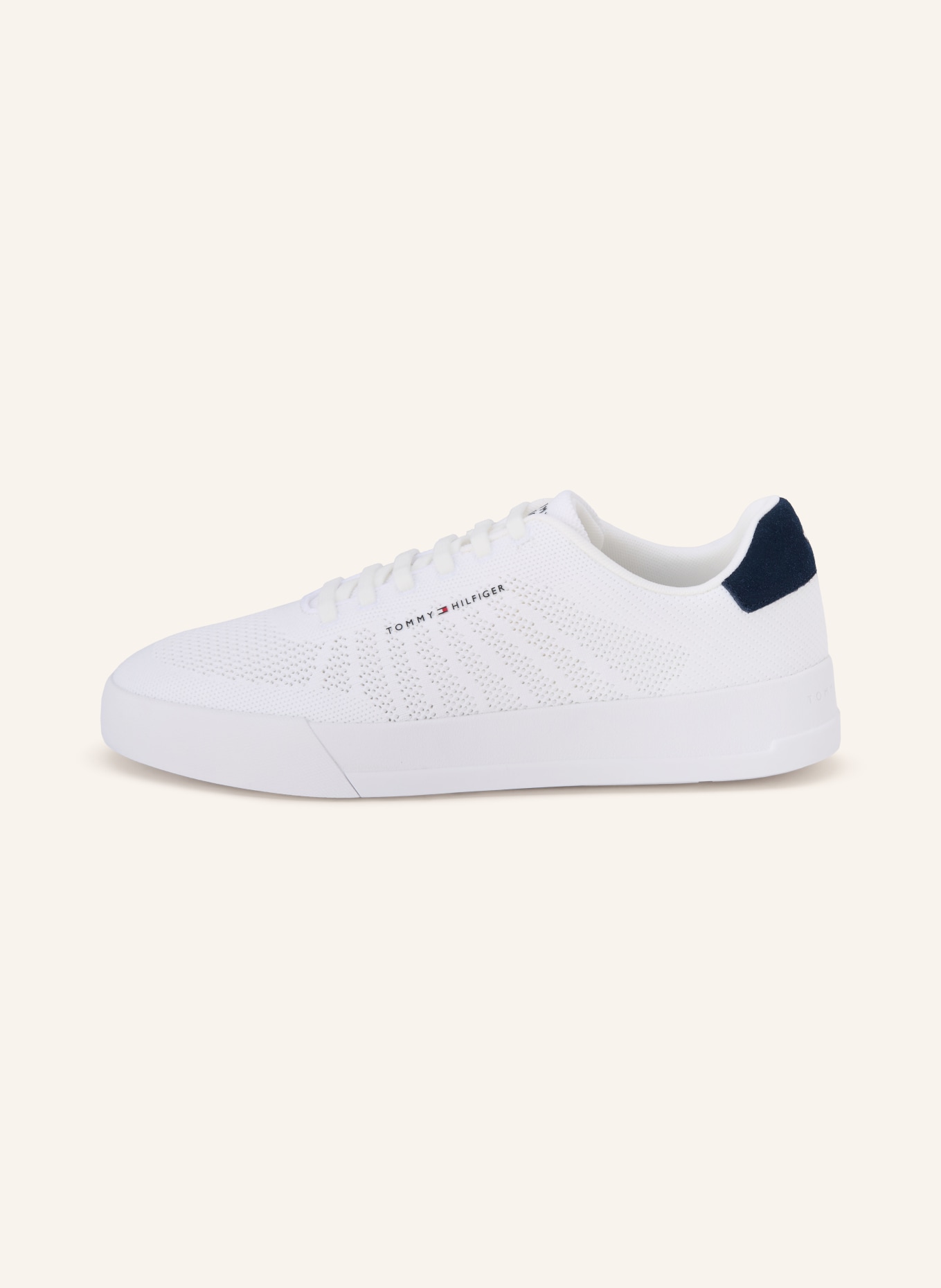 TOMMY HILFIGER Sneaker: WEISS / DUNKELBLAU