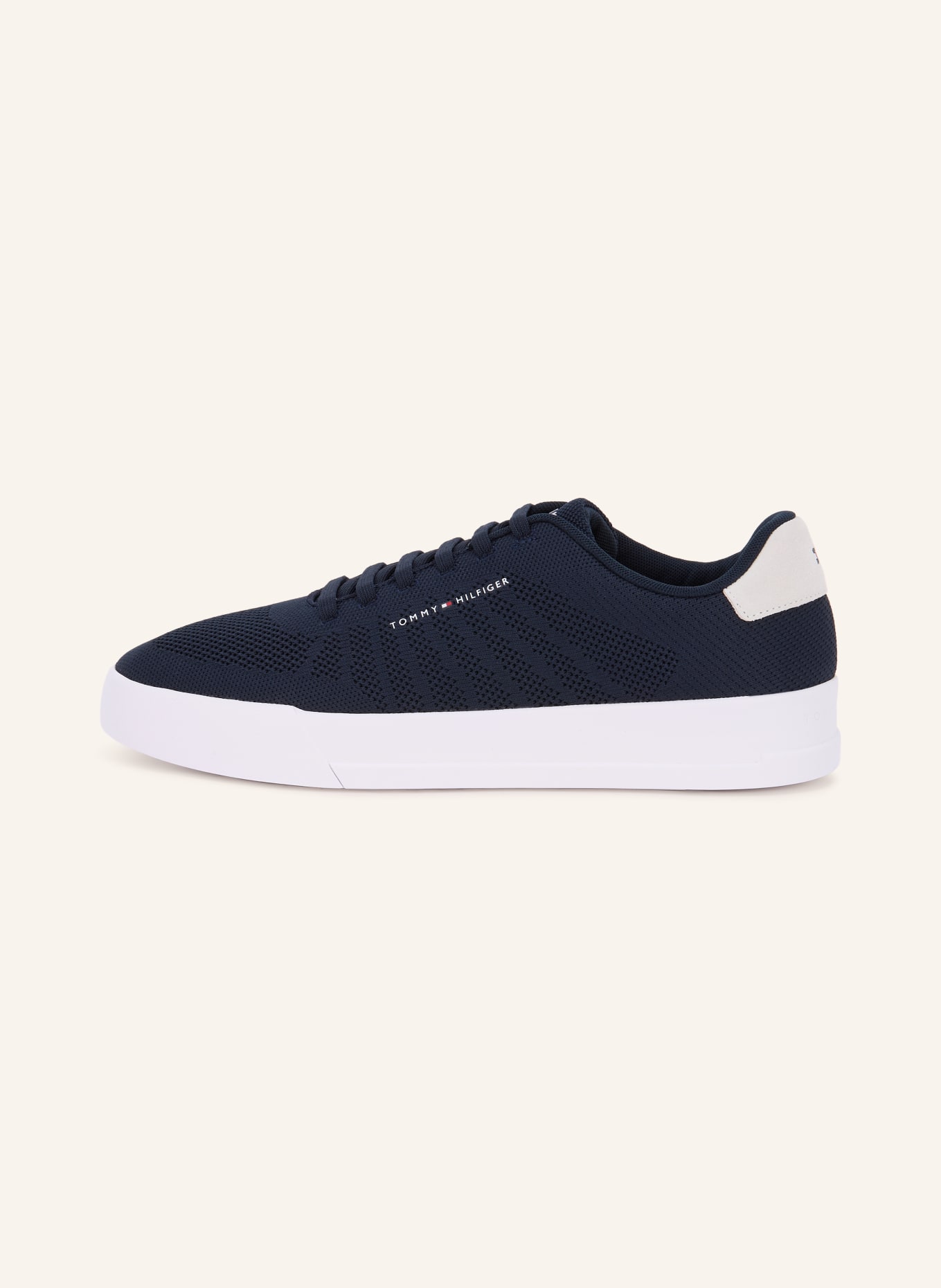 TOMMY HILFIGER sneaker: DONKERBLAUW / ROOD / WIT