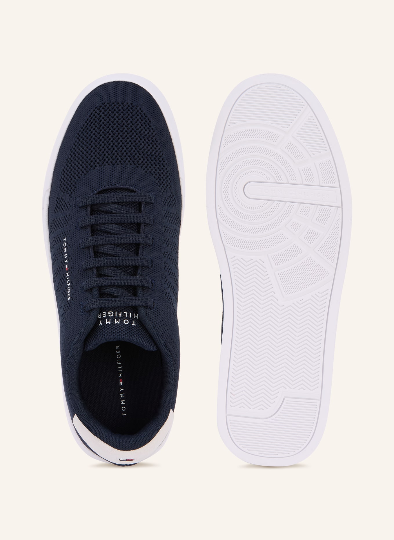 TOMMY HILFIGER sneaker: DONKERBLAUW / ROOD / WIT