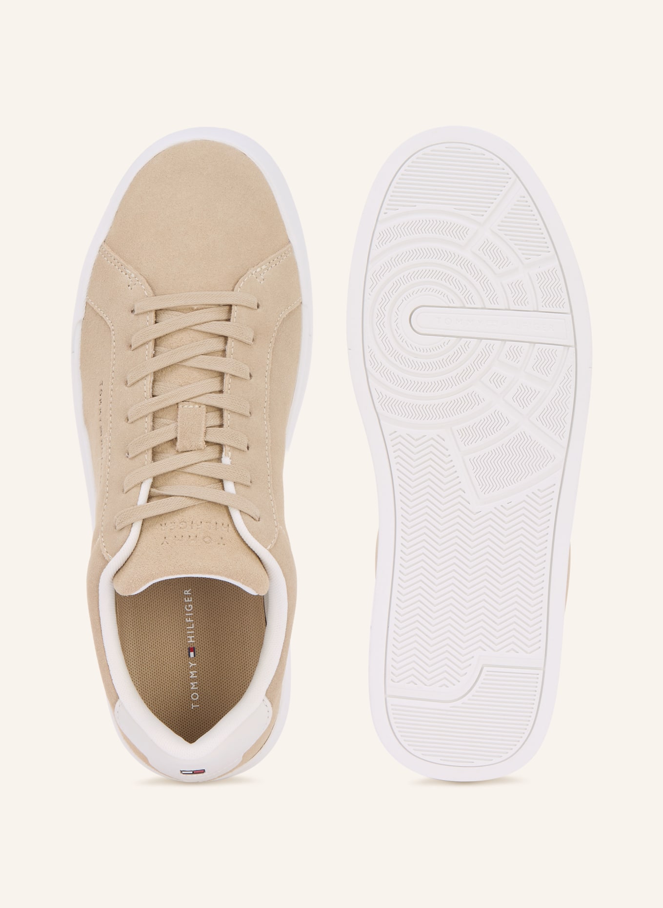 TOMMY HILFIGER Sneaker: BEIGE / WIT