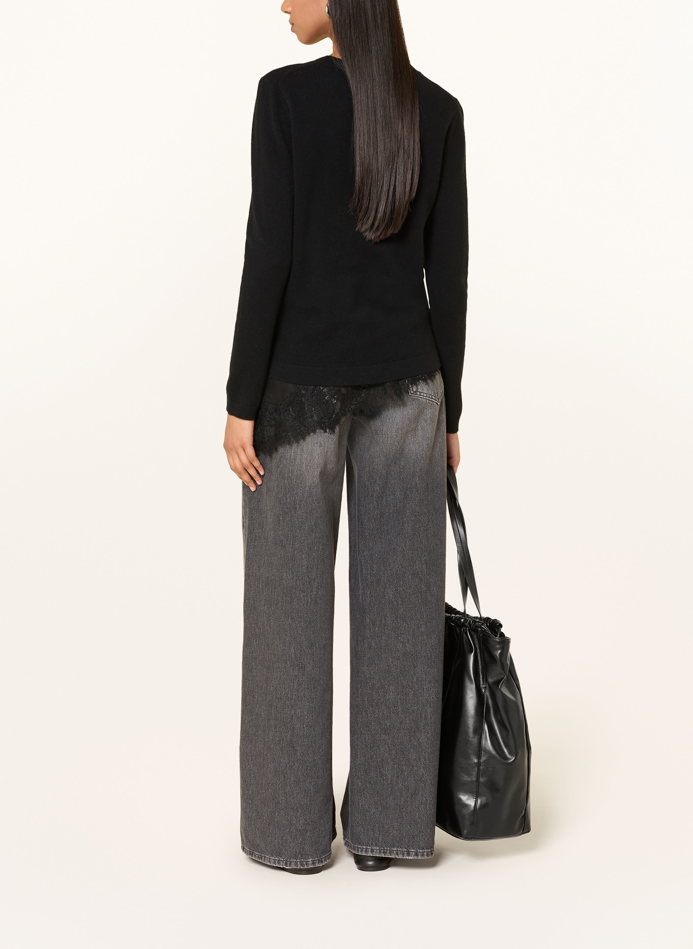 darling harbour Cashmere sweater: BLACK
