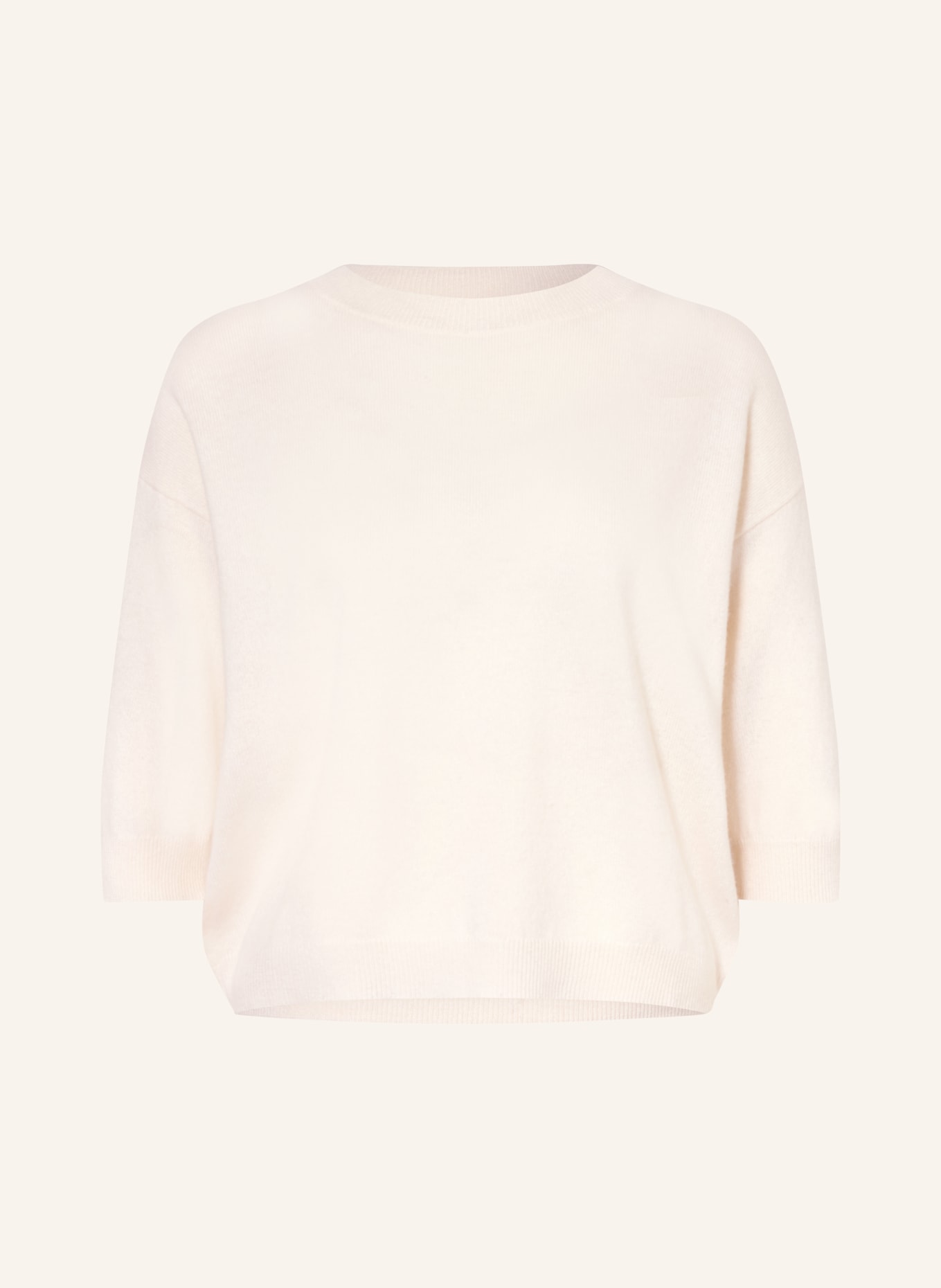 darling harbour Cashmere sweater with 3/4 sleeves: CREME