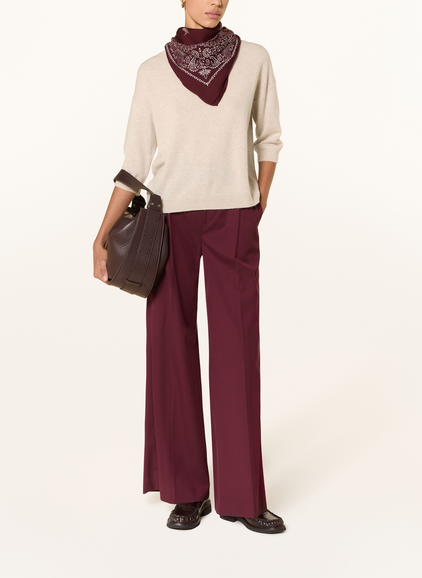 darling harbour Cashmere-Pullover mit 3/4-Arm: pebble melange