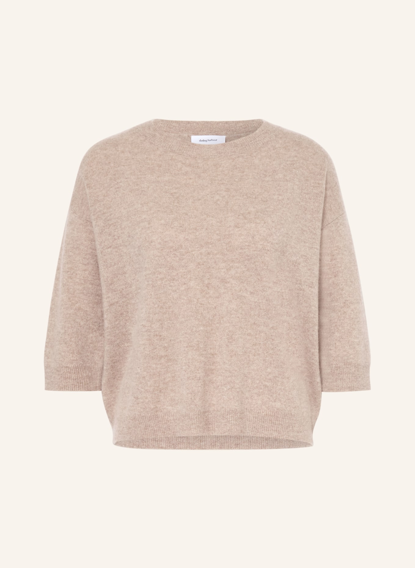 darling harbour Cashmere-Pullover mit 3/4-Arm: GREIGE MELANGE