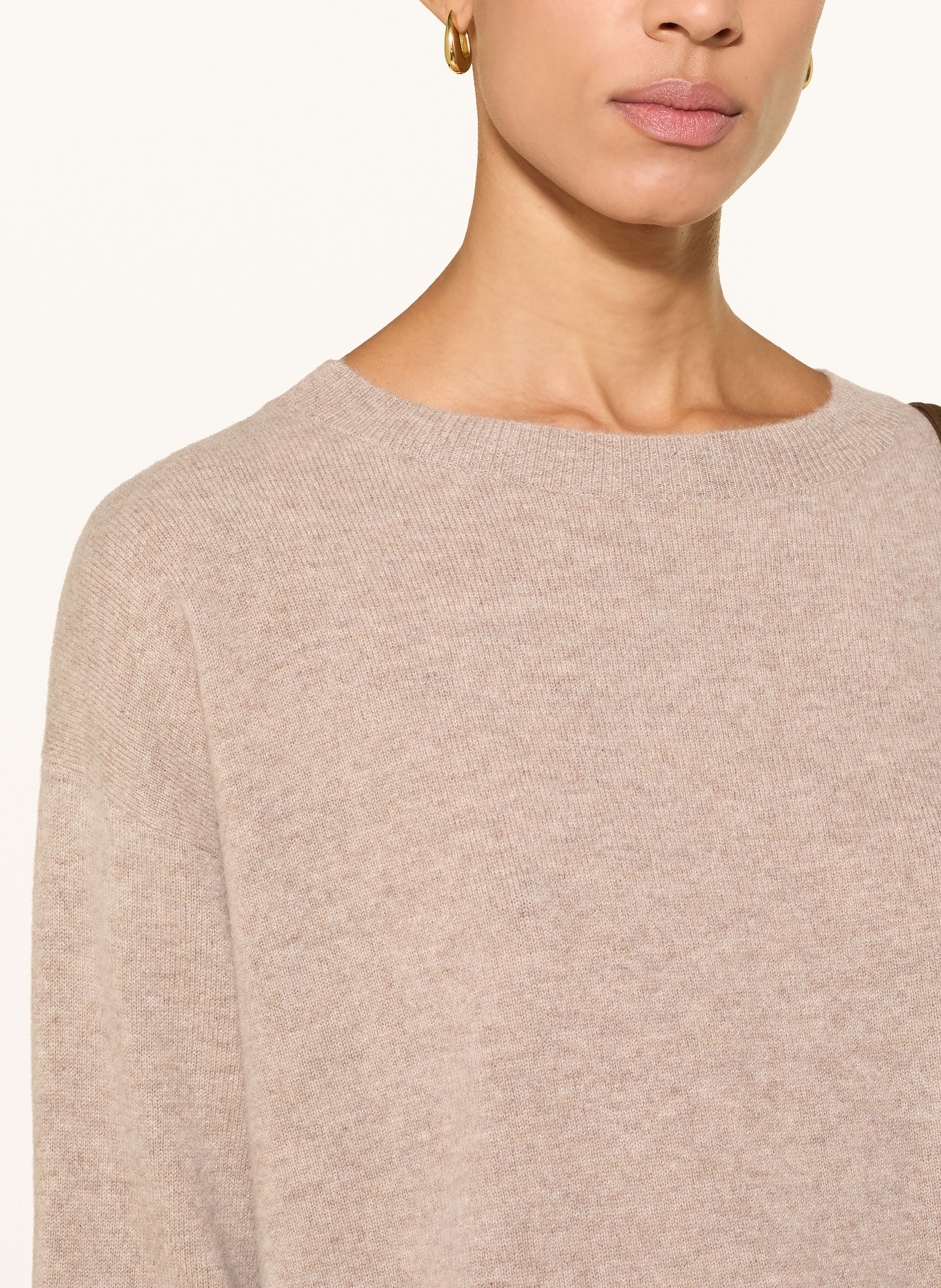 darling harbour Cashmere-Pullover mit 3/4-Arm: GREIGE MELANGE