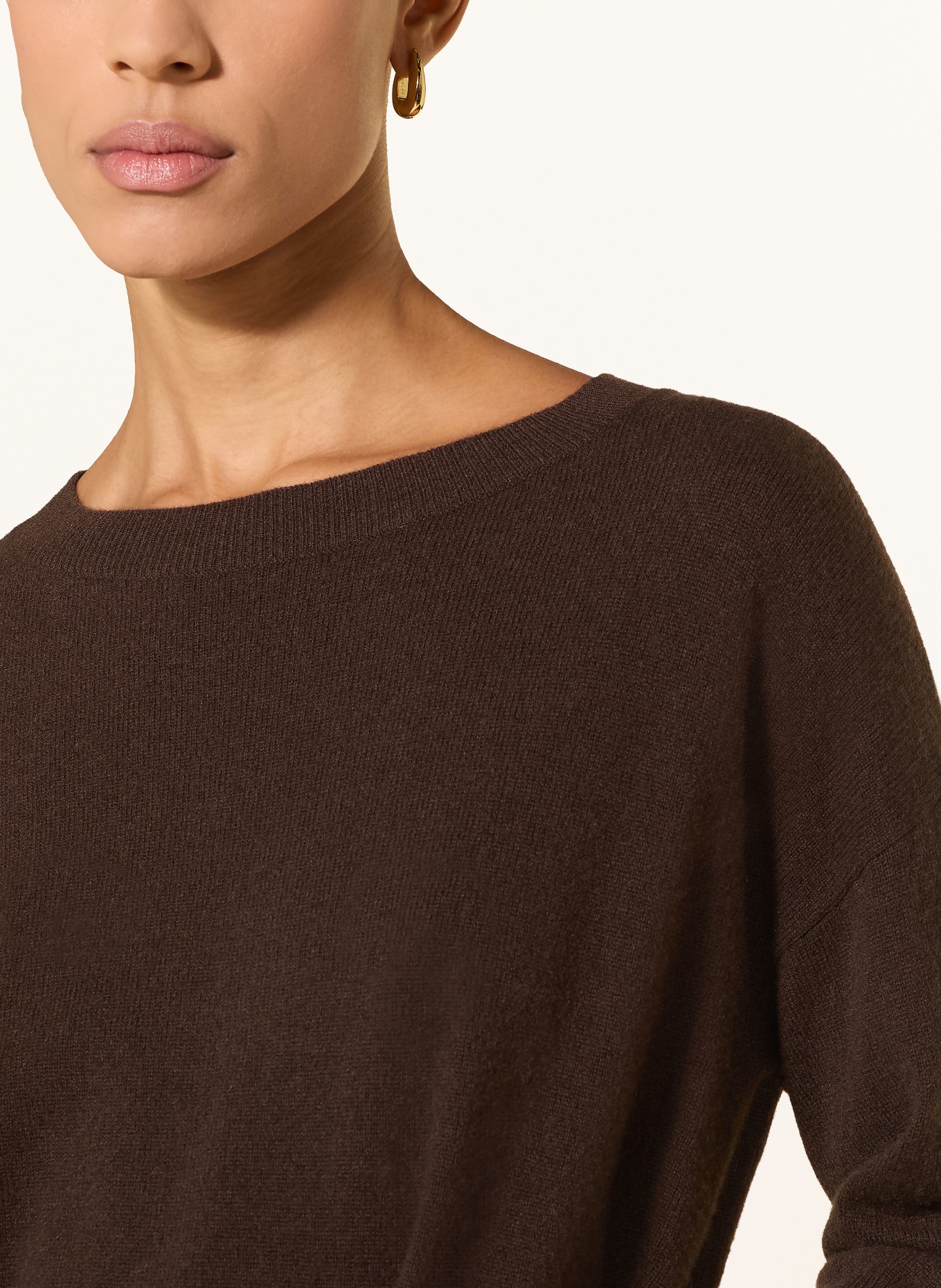 darling harbour Cashmere-Pullover mit 3/4-Arm: DARK BROWN