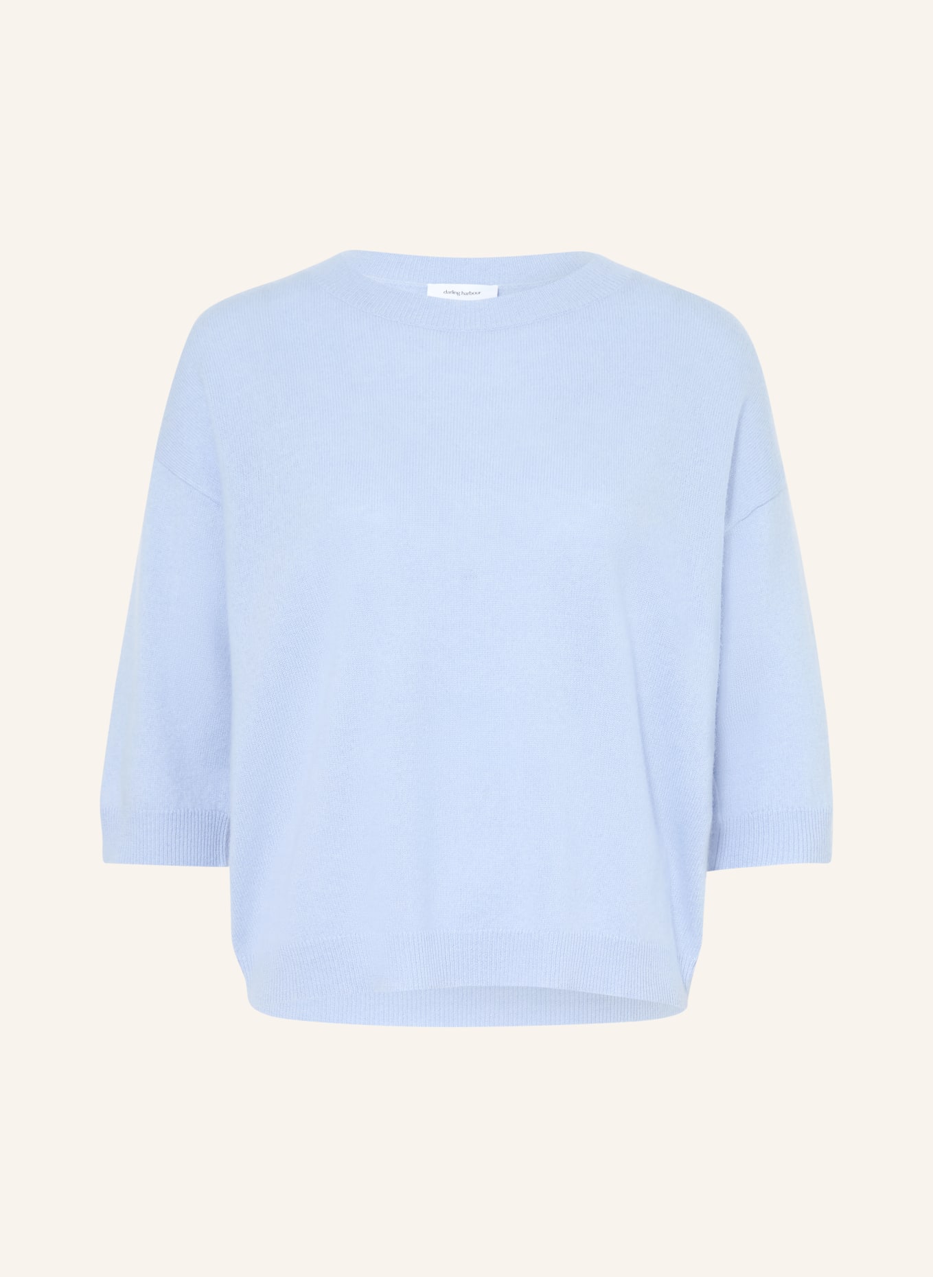 darling harbour Cashmere sweater with 3/4 sleeves: corn flower blue