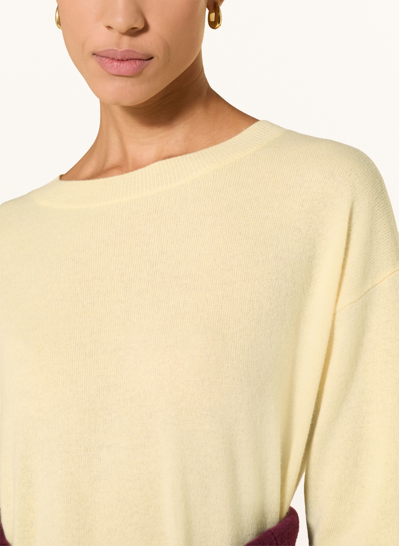 darling harbour Cashmere sweater with 3/4 sleeves: VANILLA