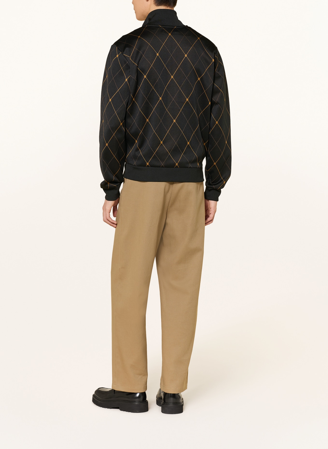 FRED PERRY sweat à capuche: BLEU FONCÉ / MARRON CLAIR