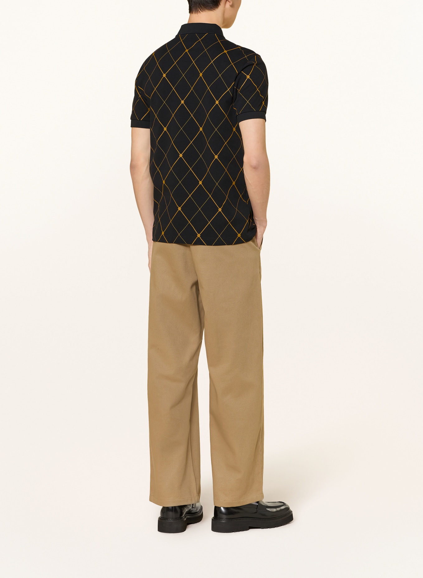 FRED PERRY Piqué polokošile: ČERNÁ / HNĚDÁ