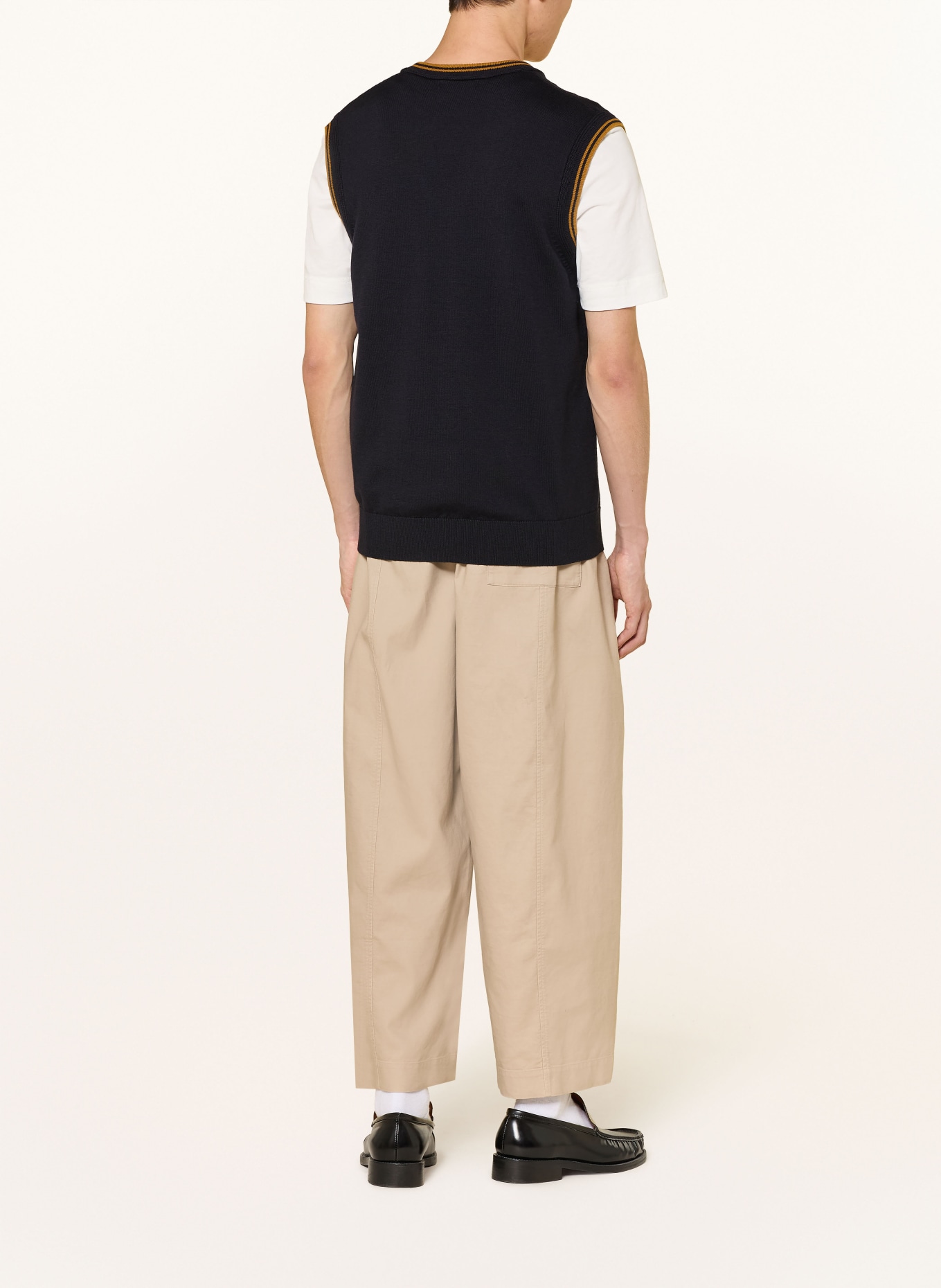 FRED PERRY sleeveless sweater: DARK BLUE