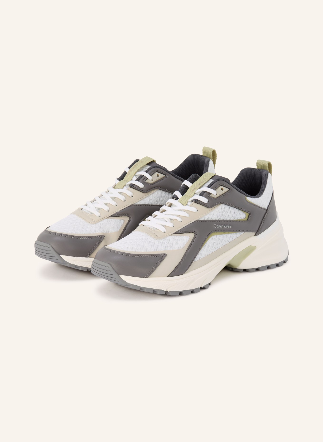 Calvin Klein Sneaker HIKE RUNNER: WIT / DONKERGRIJS / GRIJS