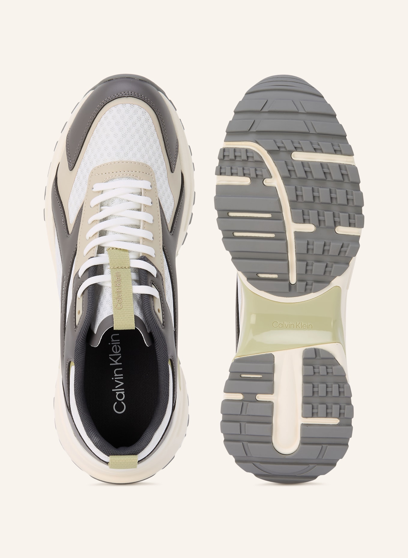 Calvin Klein Sneaker HIKE RUNNER: WIT / DONKERGRIJS / GRIJS