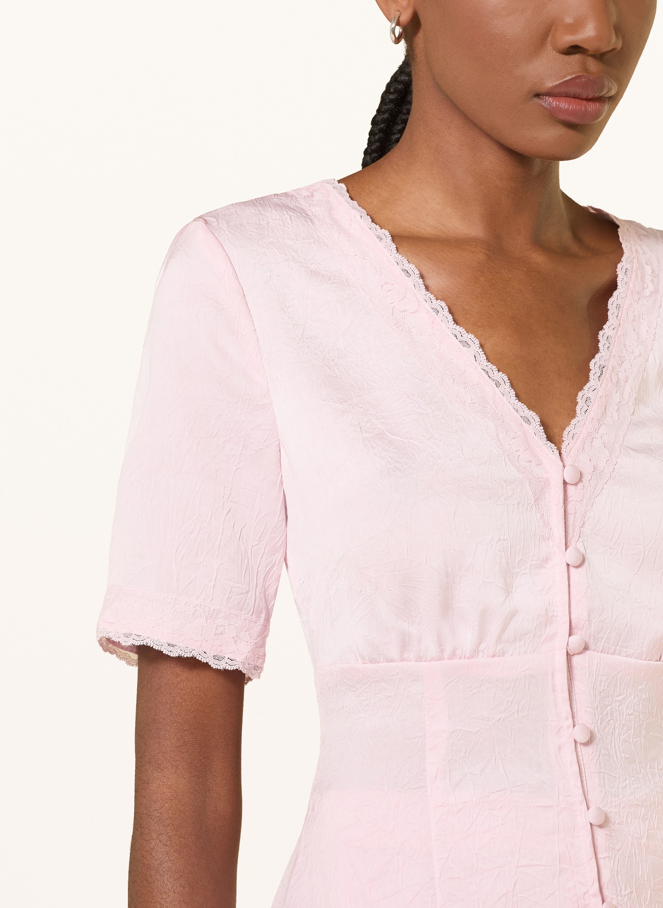 BAUM UND PFERDGARTEN Bluzka MELONIE z koronką: JASNORÓŻOWY