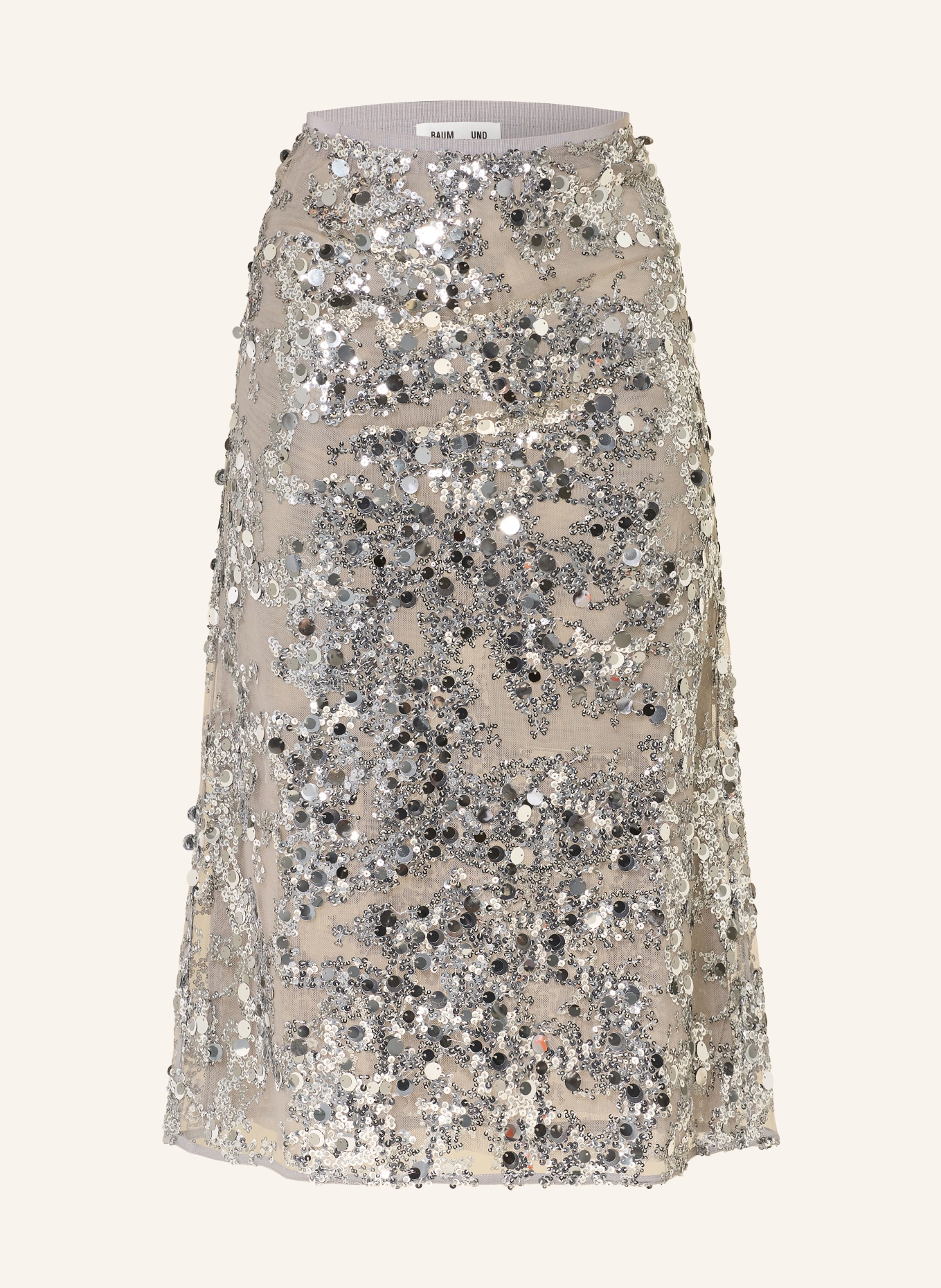 BAUM UND PFERDGARTEN Rock SHANIA mit Pailletten: SILBER