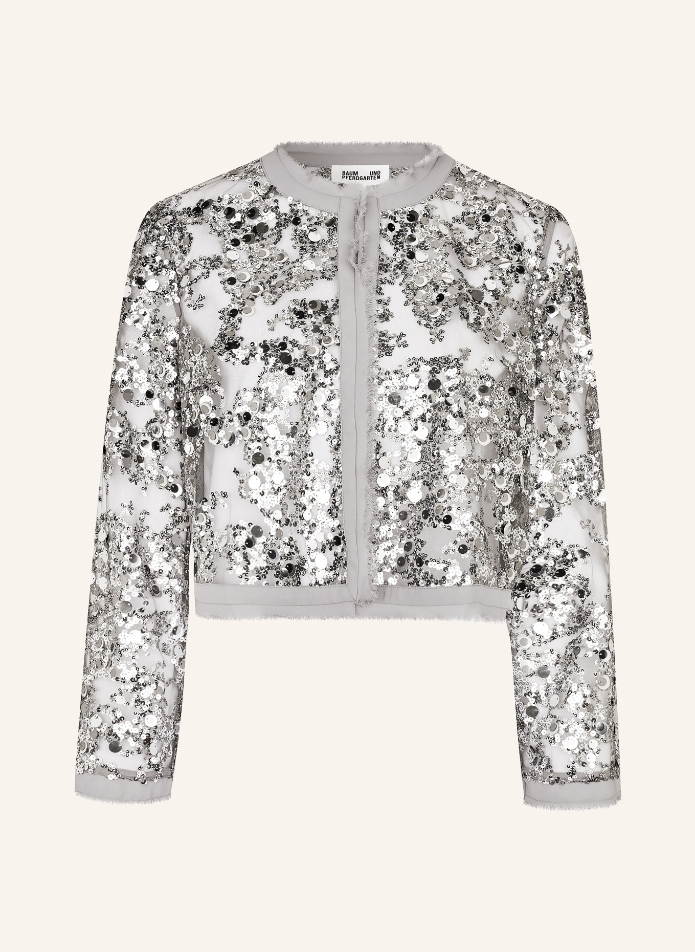 BAUM UND PFERDGARTEN BETHINA mesh bolero with sequins: SILVER