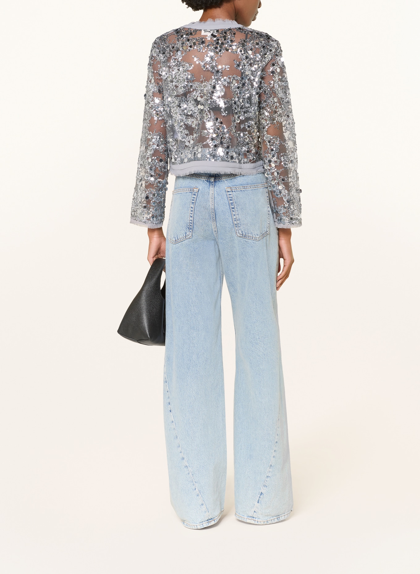 BAUM UND PFERDGARTEN BETHINA mesh bolero with sequins: SILVER