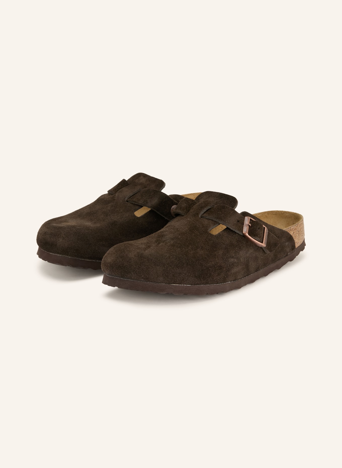 BIRKENSTOCK Pantoletten BOSTON: DUNKELBRAUN / ROSÉGOLD