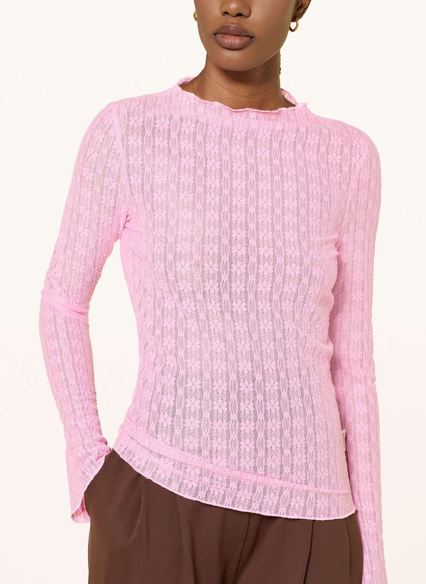 OH APRIL Longsleeve ZAHARA aus Spitze: ROSA