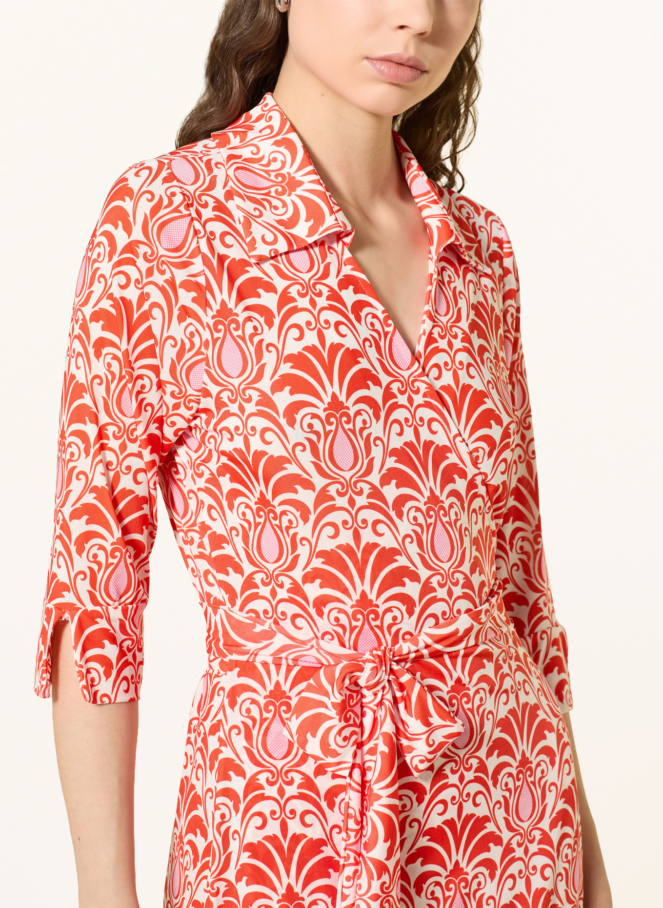 marivie Zavinovací šaty BISOU! z jersey: ČERVENÁ / KRÉMOVÁ