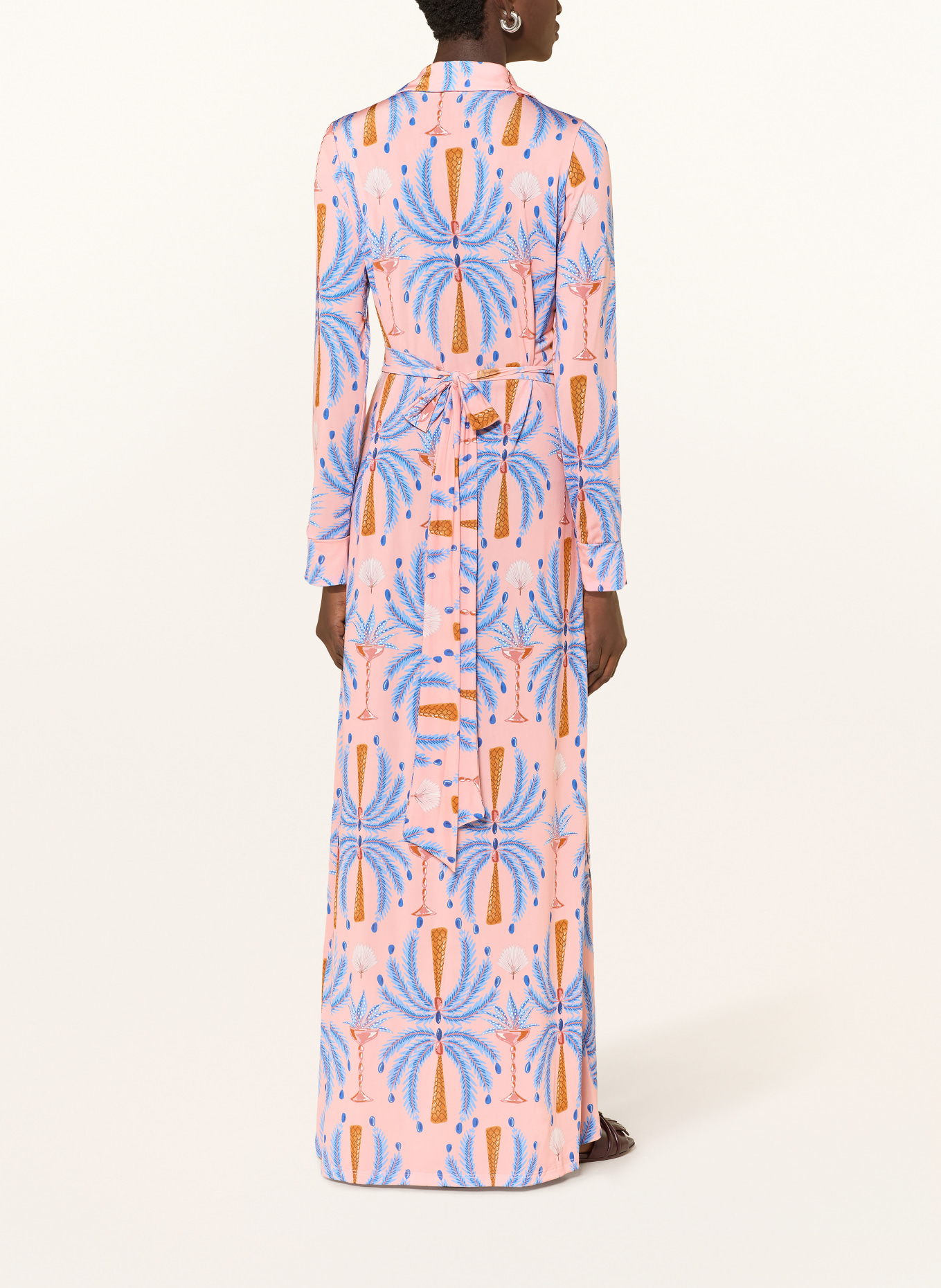 marivie ELEGANT Wrap Dress!: LIGHT RED / COGNAC / BLUE