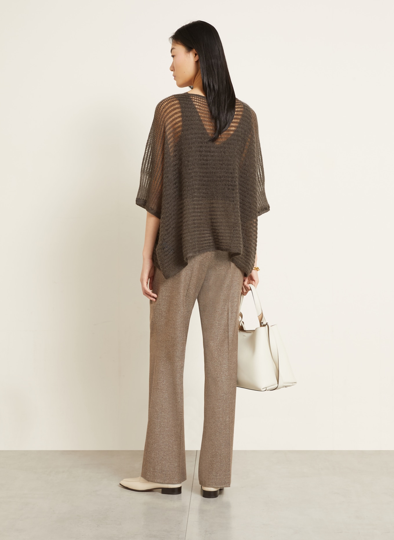 IRIS von ARNIM Strickhülle mit 3/4-Arm: GRAU