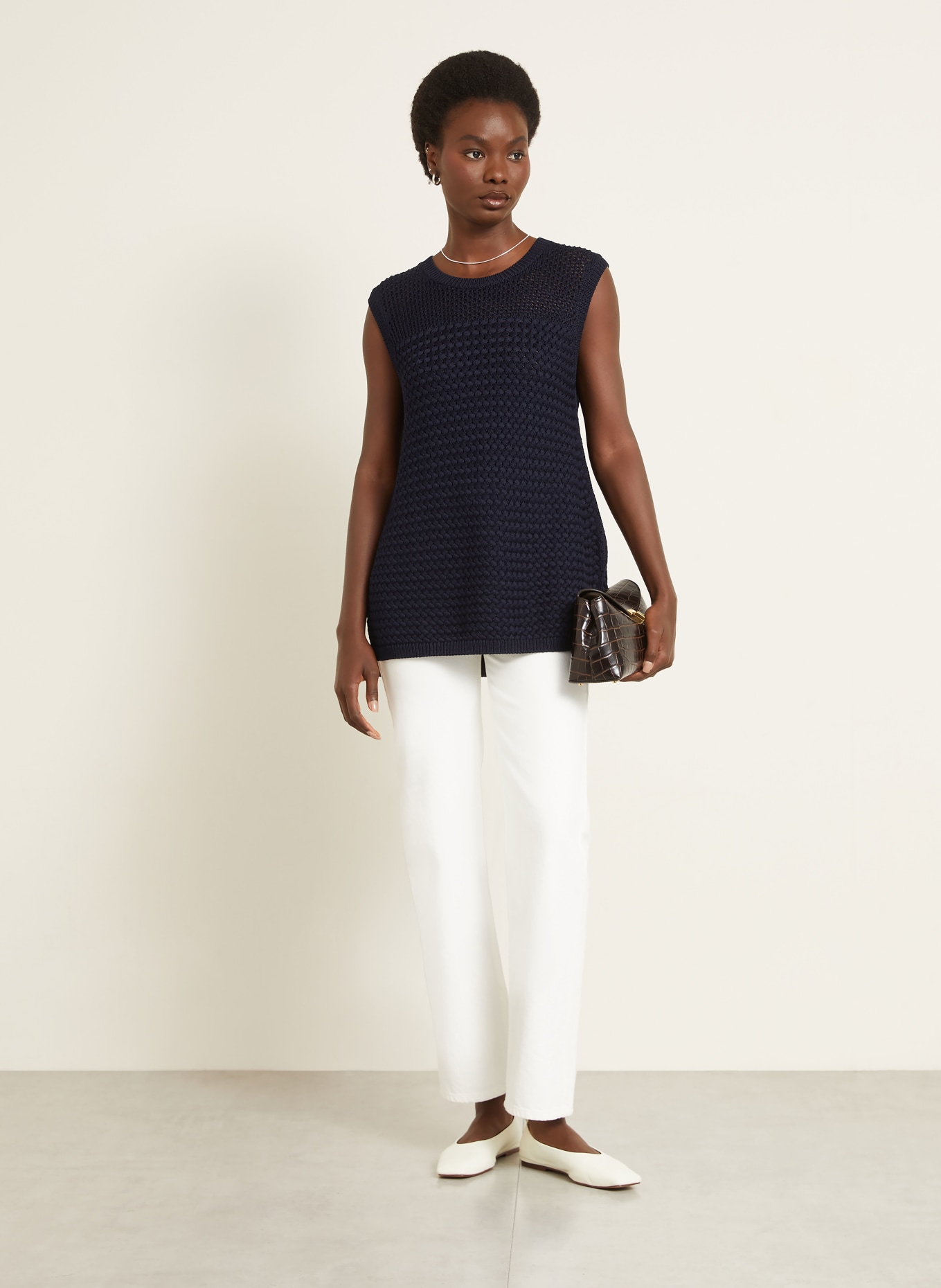 IRIS von ARNIM Top en maille CARIMA: BLEU FONCÉ