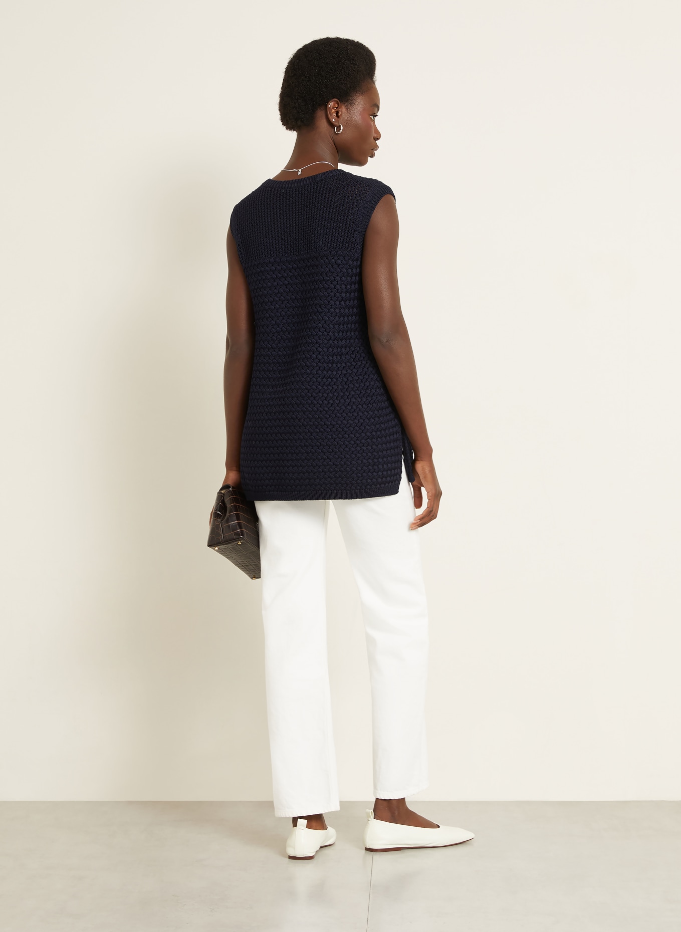 IRIS von ARNIM Top en maille CARIMA: BLEU FONCÉ