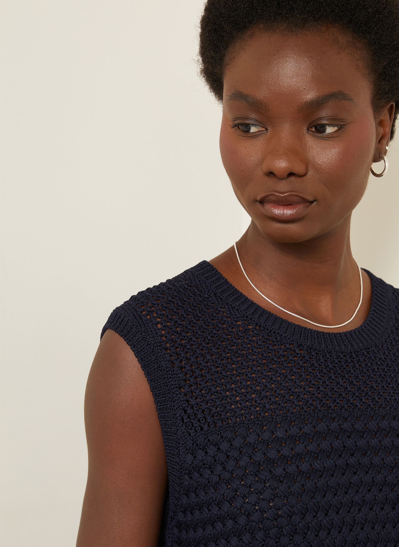 IRIS von ARNIM Top en maille CARIMA: BLEU FONCÉ