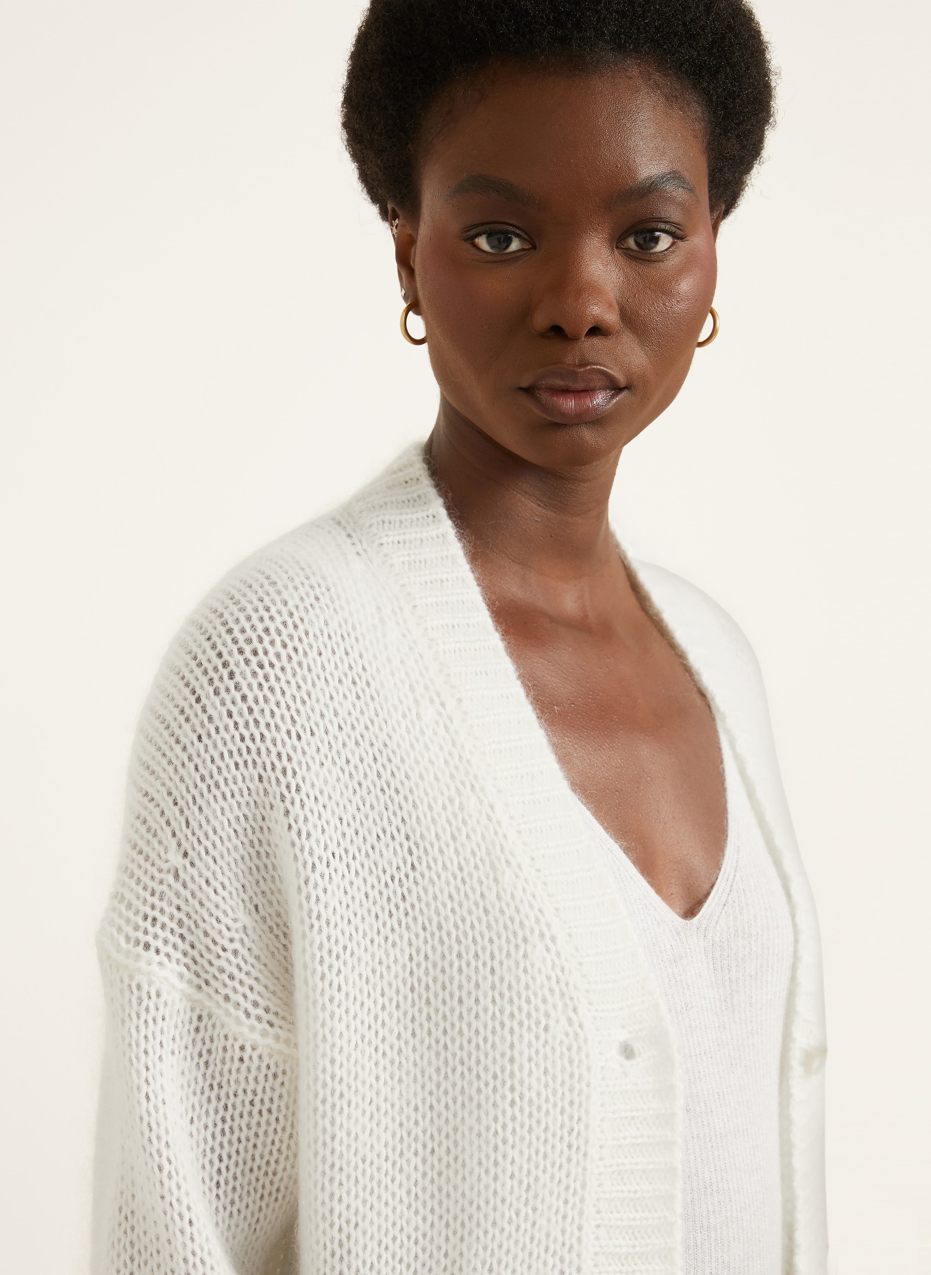 IRIS von ARNIM Svetr LIMONE z mohéru a hedvábí: KRÉMOVÁ