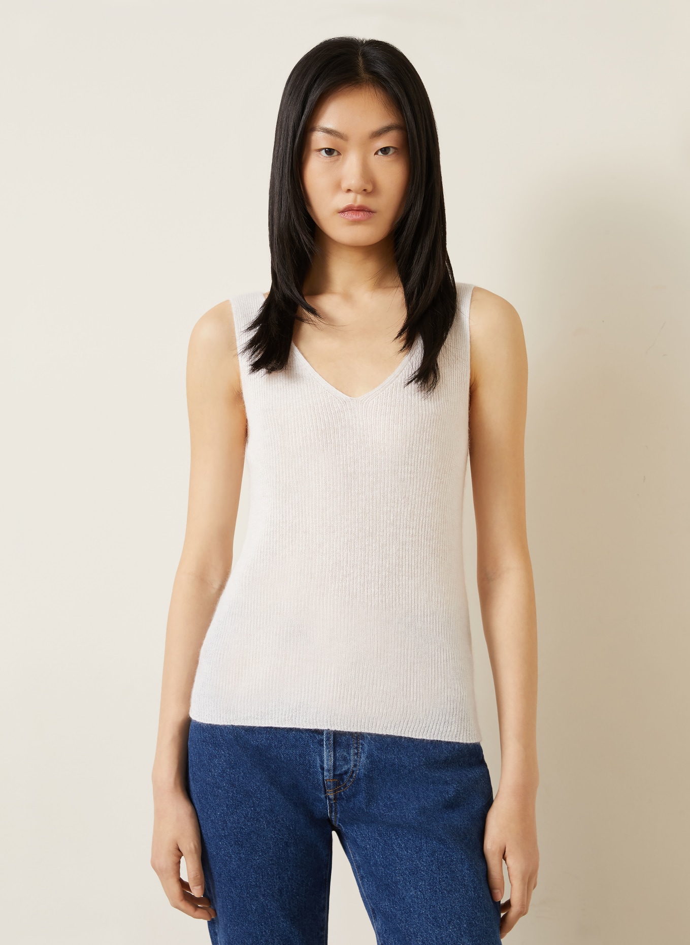 IRIS von ARNIM Stricktop MARBELLA mit: WEISS