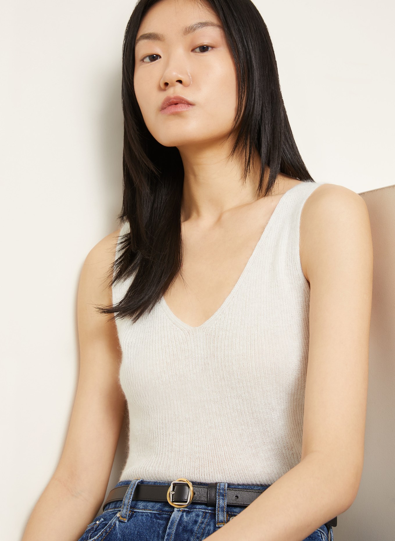 IRIS von ARNIM Stricktop MARBELLA mit: WEISS