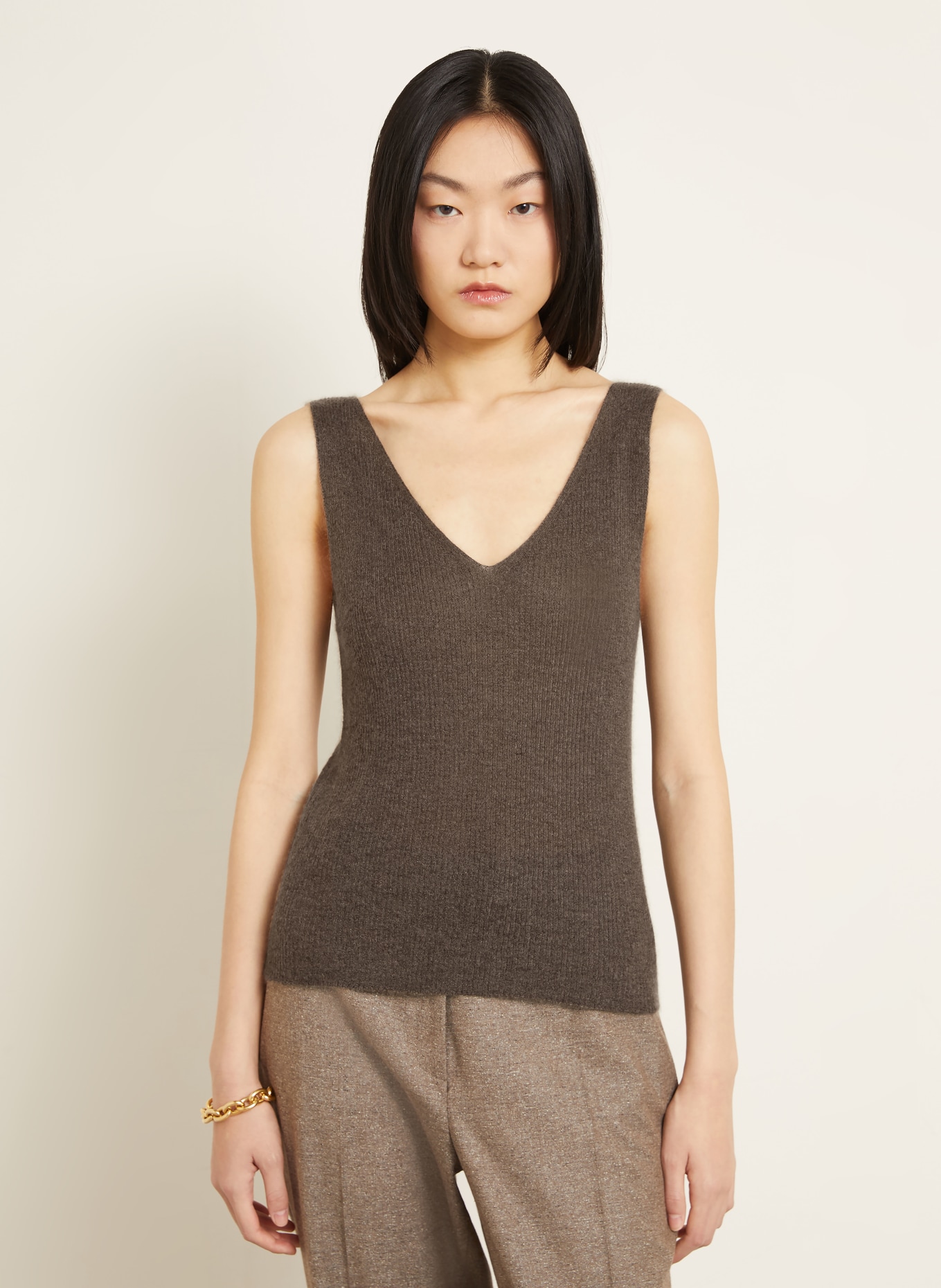 IRIS von ARNIM Stricktop MARBELLA mit: TAUPE