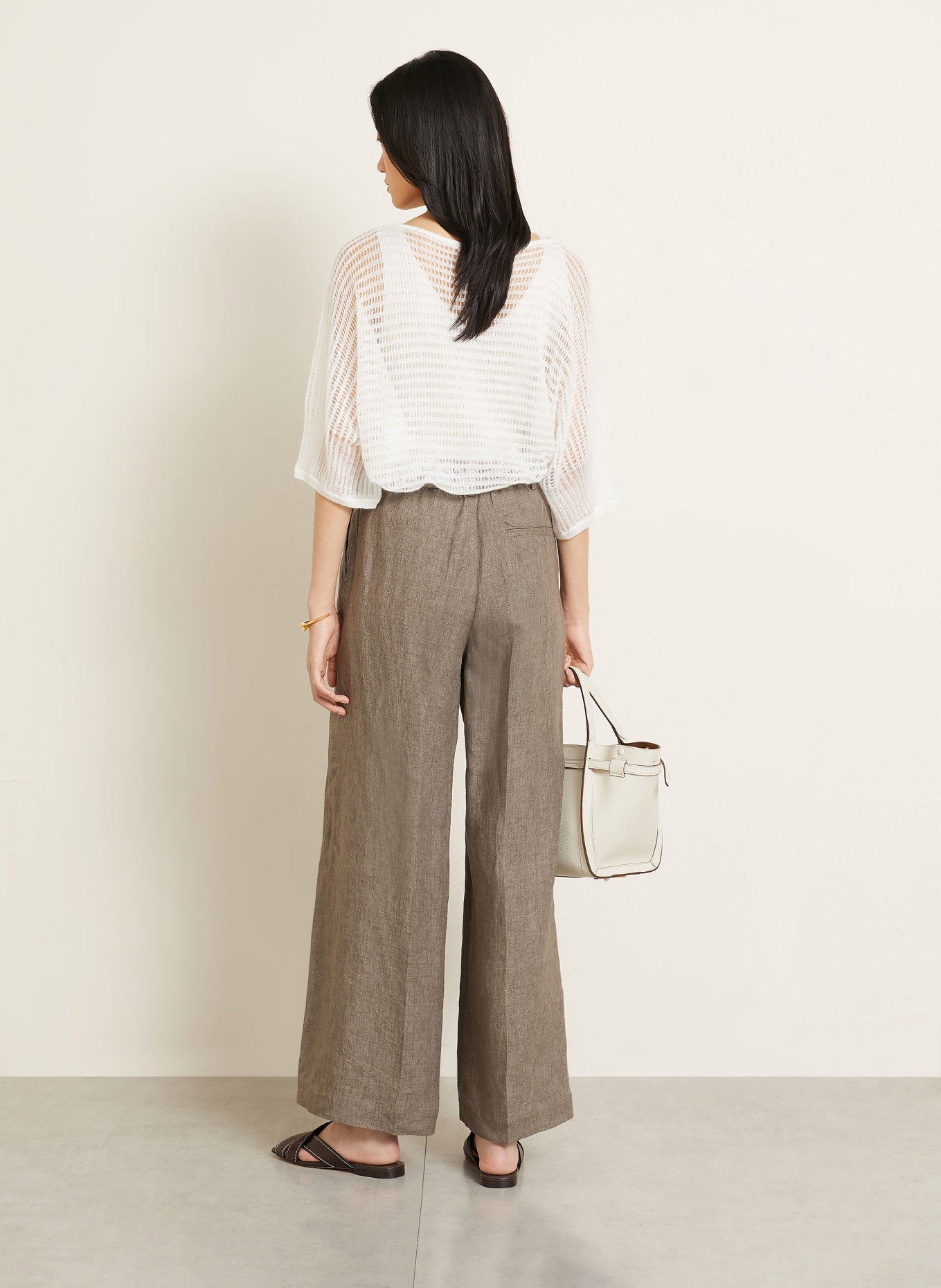 IRIS von ARNIM Marlenehose SANTORINI aus Leinen: TAUPE