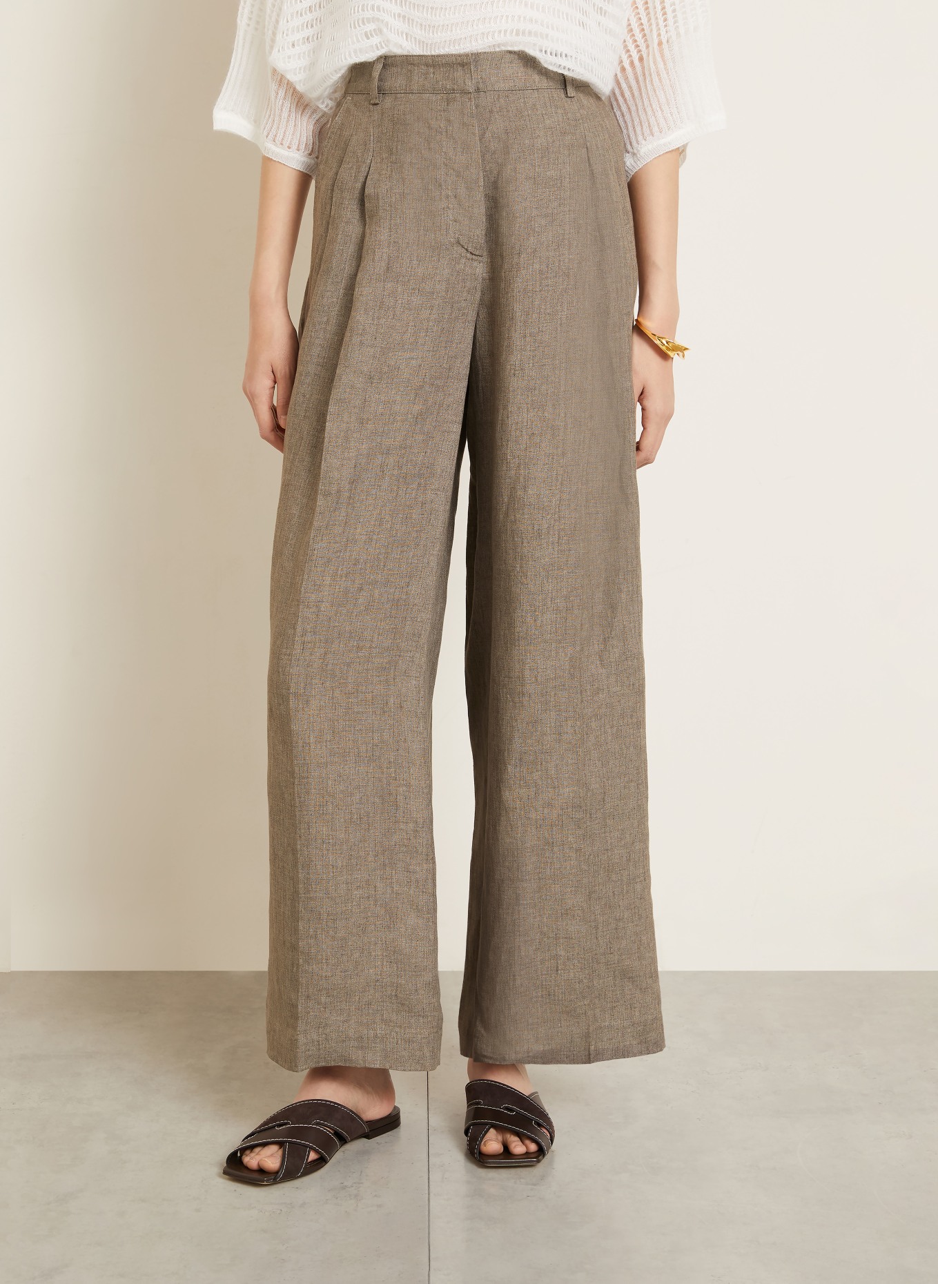 IRIS von ARNIM Marlenehose SANTORINI aus Leinen: TAUPE