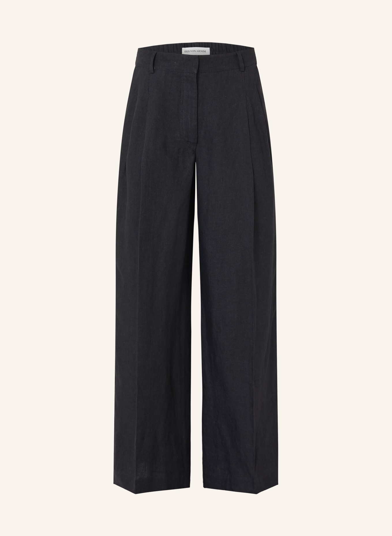 IRIS von ARNIM Marlene-broek SANTORINI van linnen: ZWART