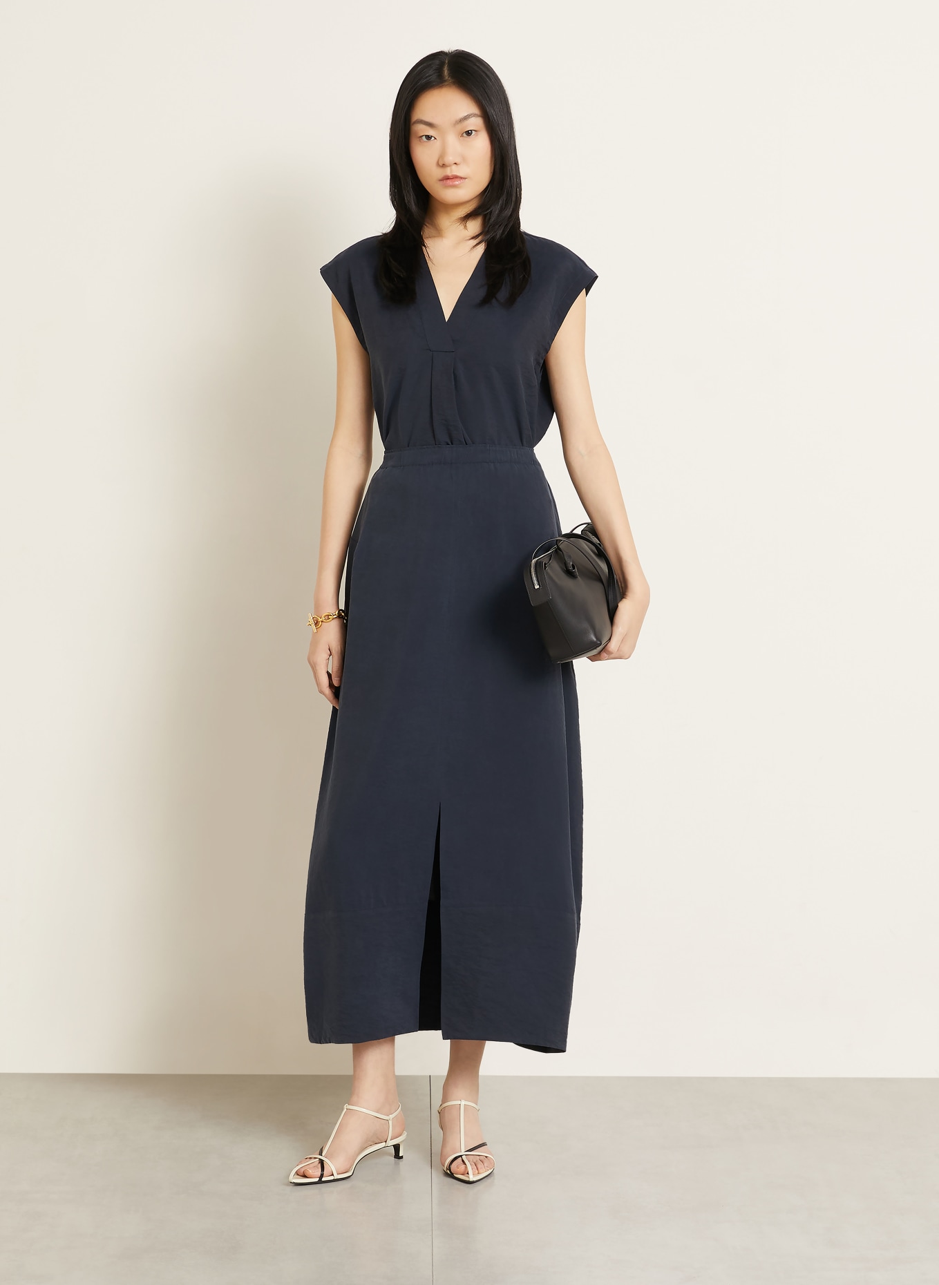 IRIS von ARNIM Jedwabna spódnica NAPOLI: GRANATOWY