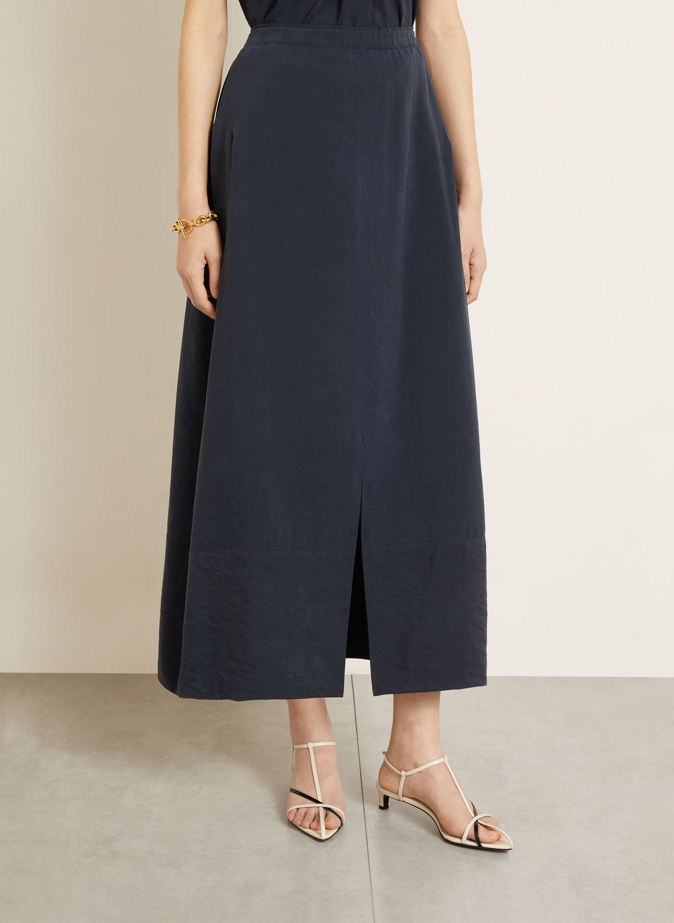 IRIS von ARNIM Jedwabna spódnica NAPOLI: GRANATOWY