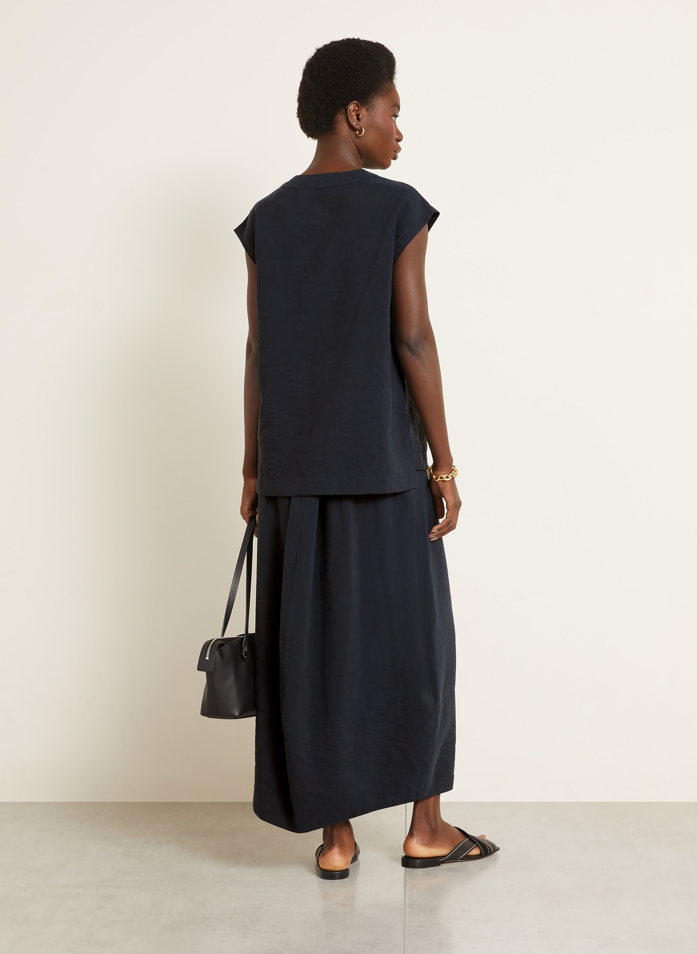 IRIS von ARNIM NEOLANI silk blouse top: DARK BLUE