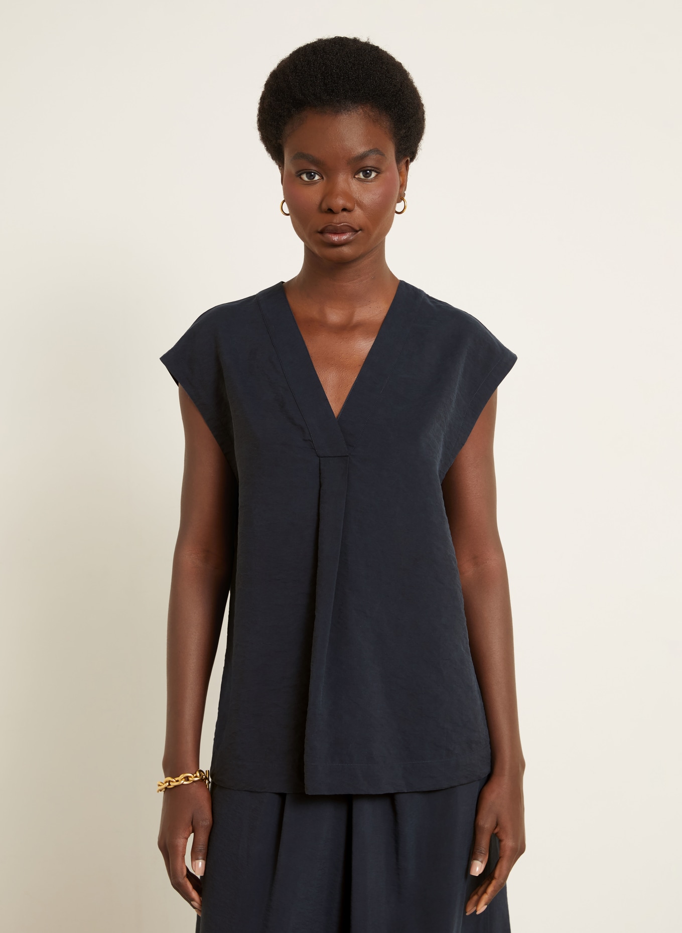 IRIS von ARNIM NEOLANI silk blouse top: DARK BLUE