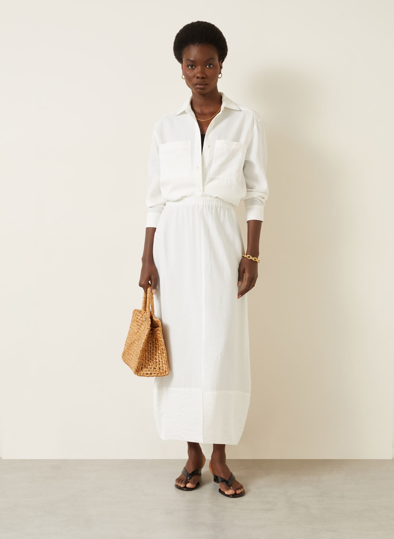 IRIS von ARNIM Chemisier NEMESIA CRASHED en soie: BLANC