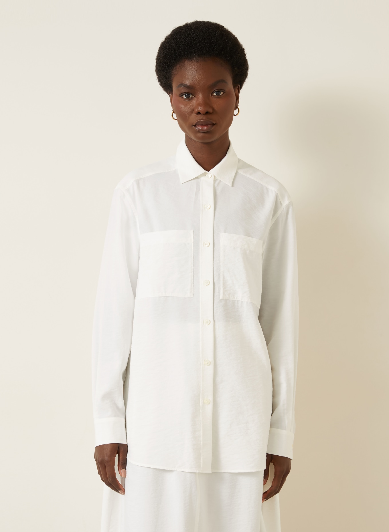 IRIS von ARNIM Chemisier NEMESIA CRASHED en soie: BLANC