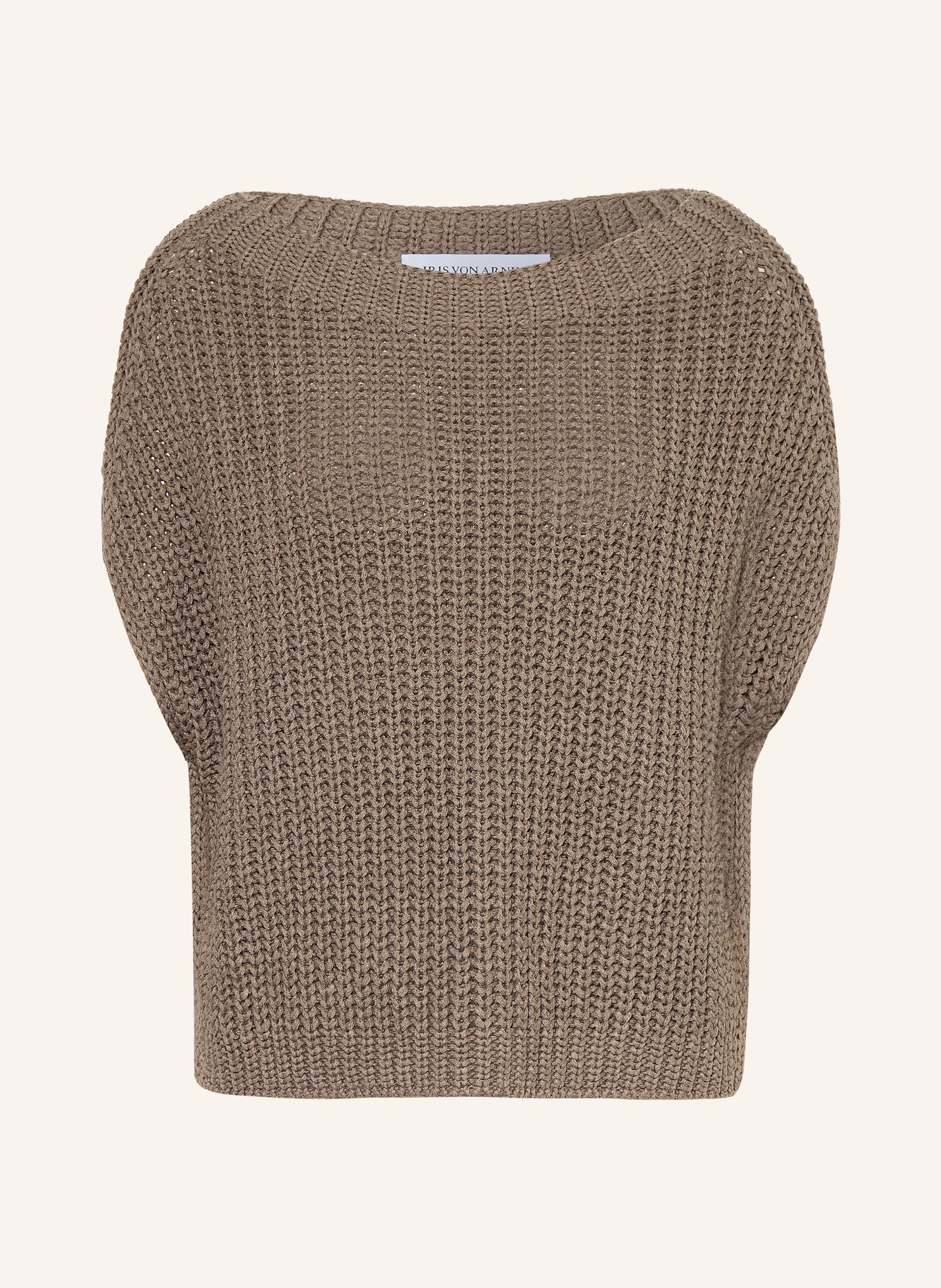 IRIS von ARNIM Strickshirt AVELIN mit Leinen und Seide: TAUPE