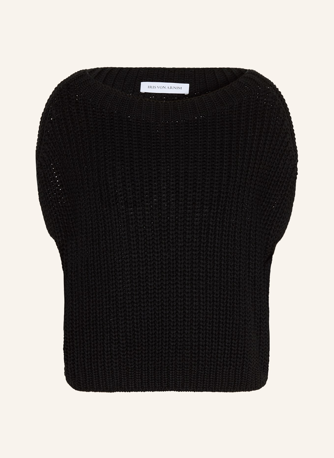 IRIS von ARNIM Gebreid shirt AVELIN met linnen en zijde: ZWART