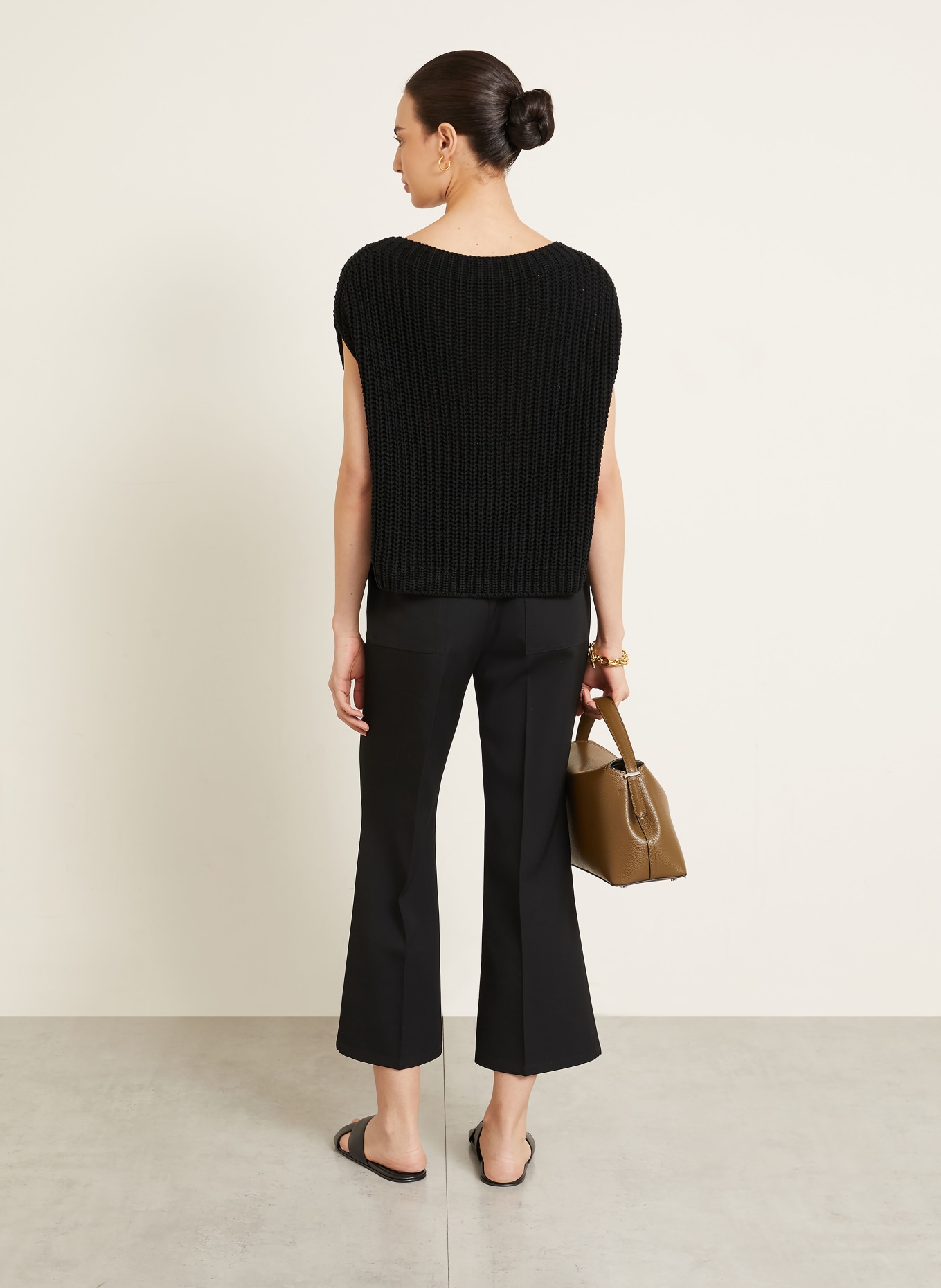 IRIS von ARNIM Gebreid shirt AVELIN met linnen en zijde: ZWART