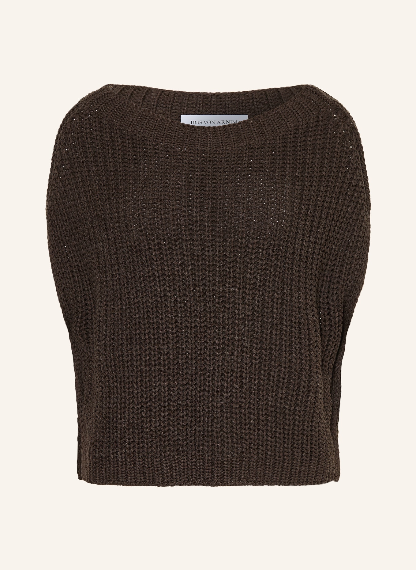 IRIS von ARNIM Gebreid shirt AVELIN met linnen en zijde: MARRON FONCÉ