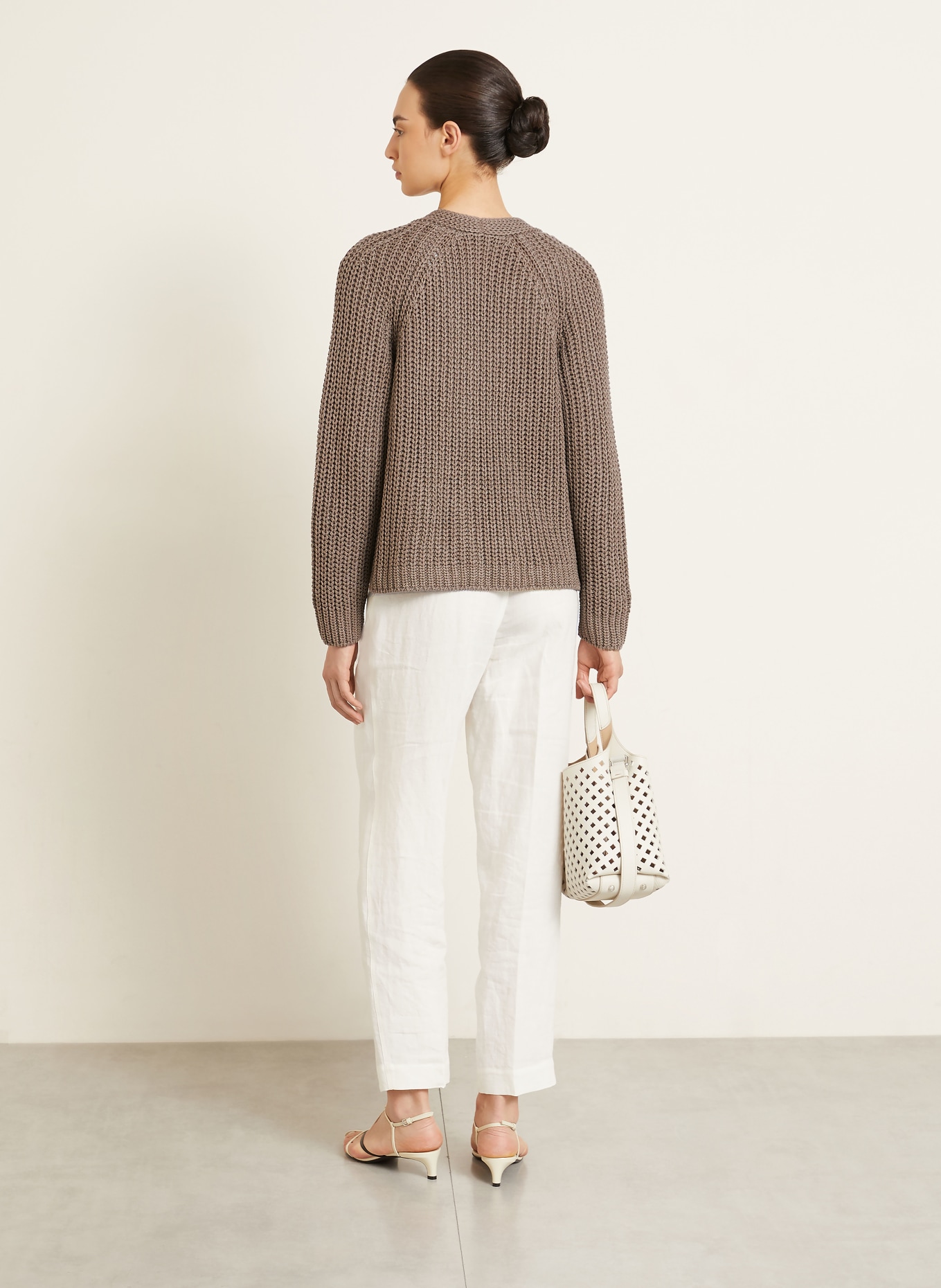 IRIS von ARNIM Vest ALIVA met zijde en linnen: TAUPE