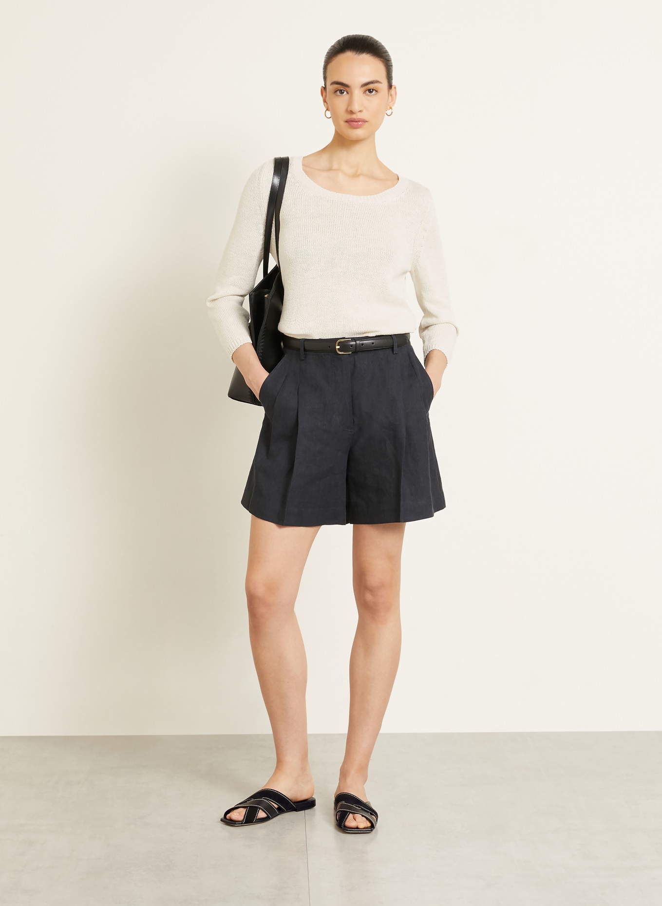 IRIS von ARNIM Trui DILIA met zijde en linnen: CRÈME