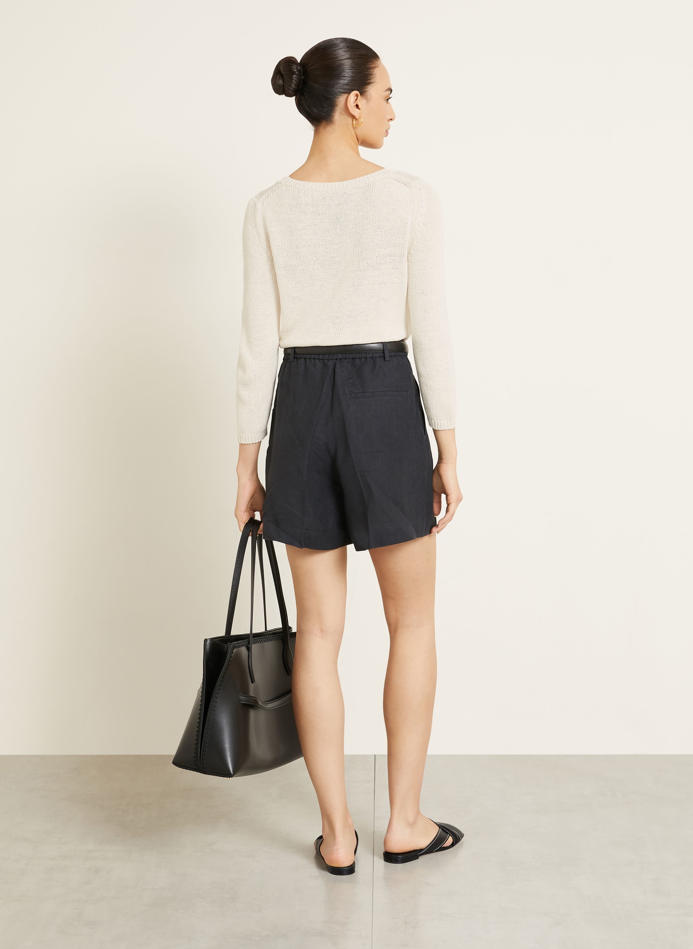 IRIS von ARNIM Trui DILIA met zijde en linnen: CRÈME