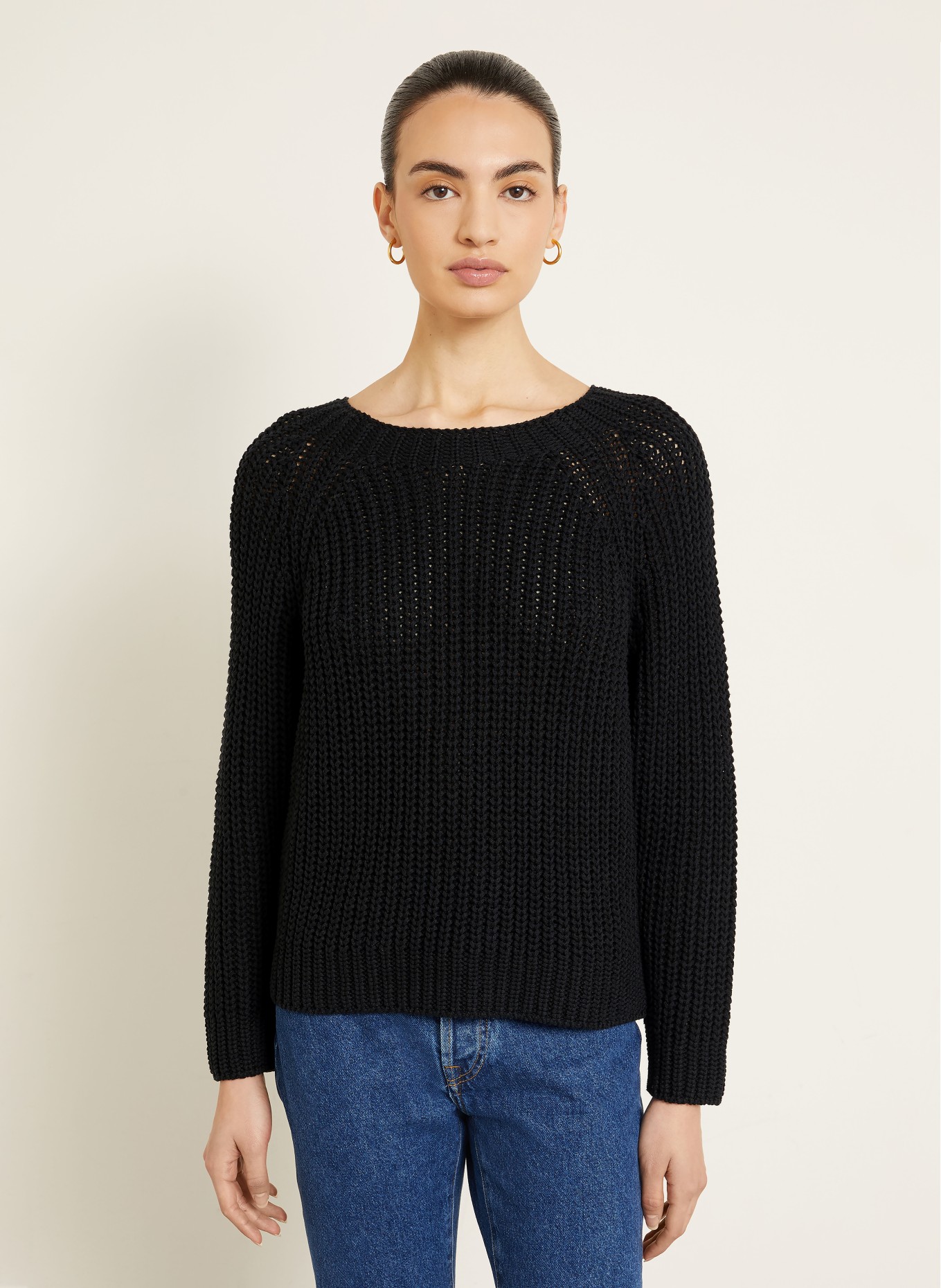 IRIS von ARNIM Trui ANIVA met zijde en linnen: ZWART